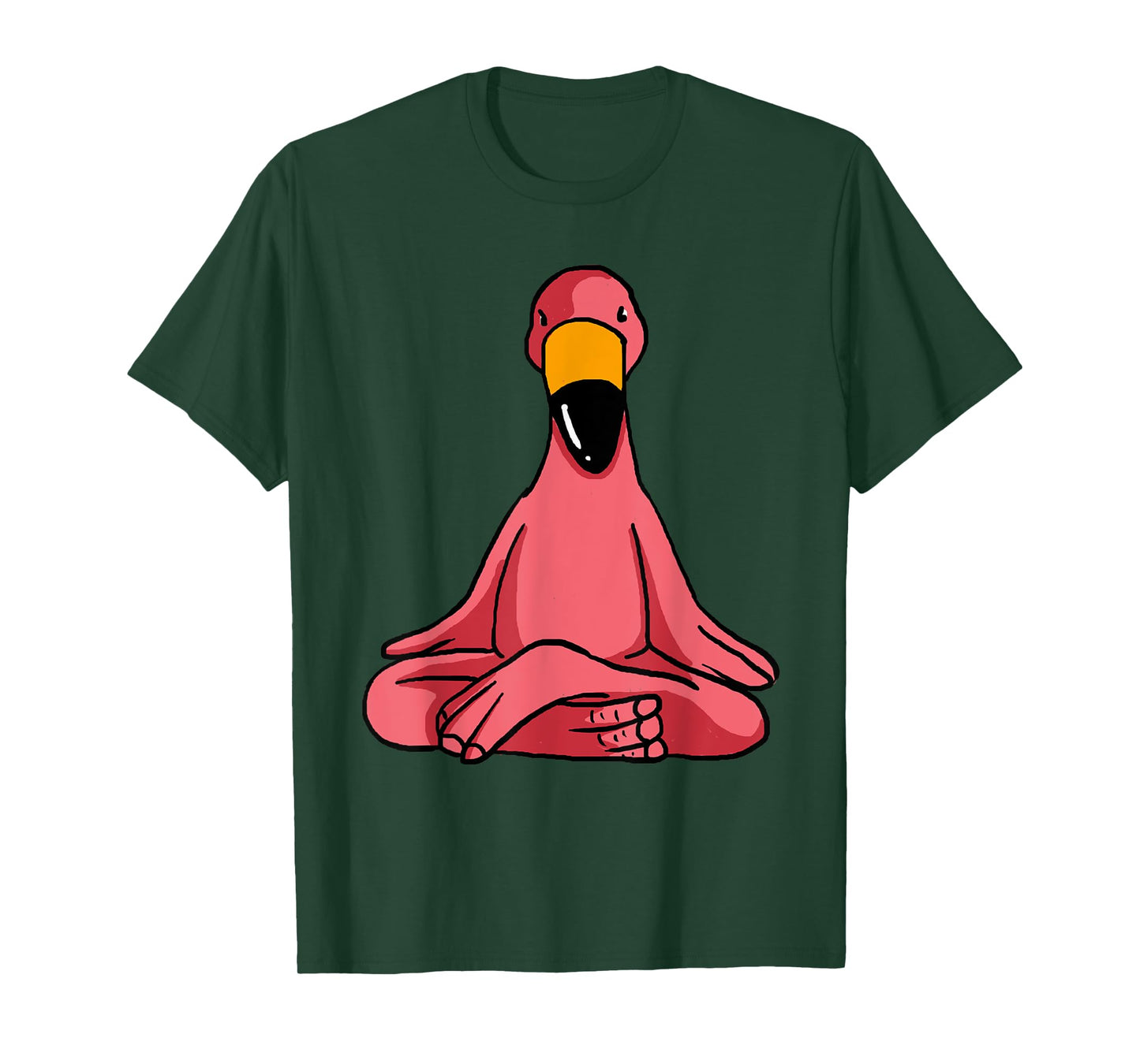 Cute Yoga Flamingos Funny Pink Water Bird Meditation Lovers T-Shirt
