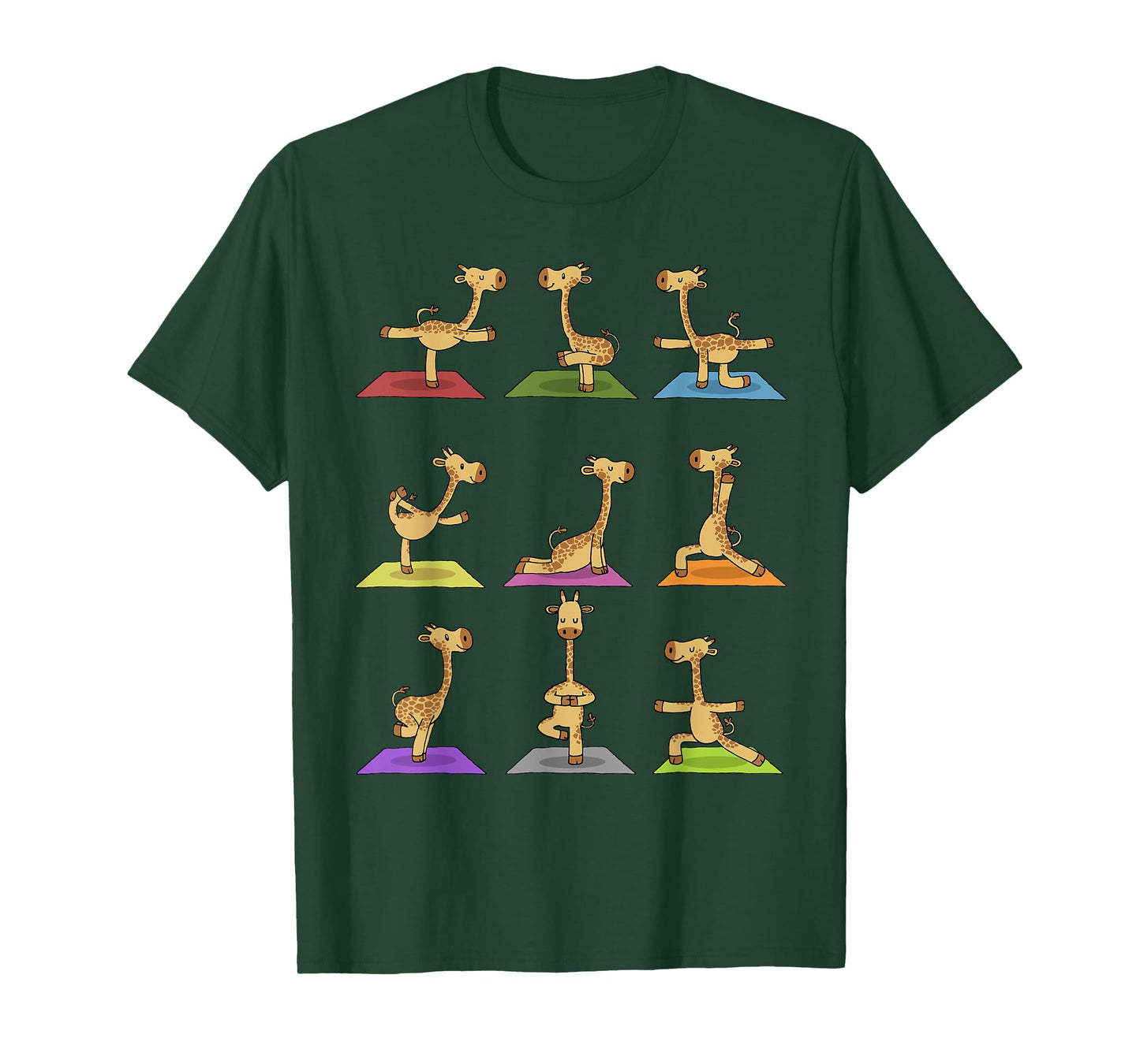Giraffe Yoga T-Shirt Funny Giraffes In Yoga Poses Sports Tee T-Shirt