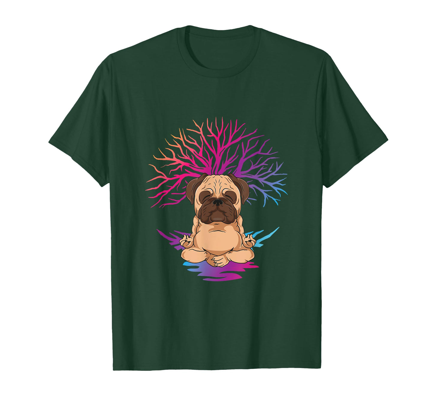 Yoga Pug for meditating dog owner T-Shirt for Men Women Kids