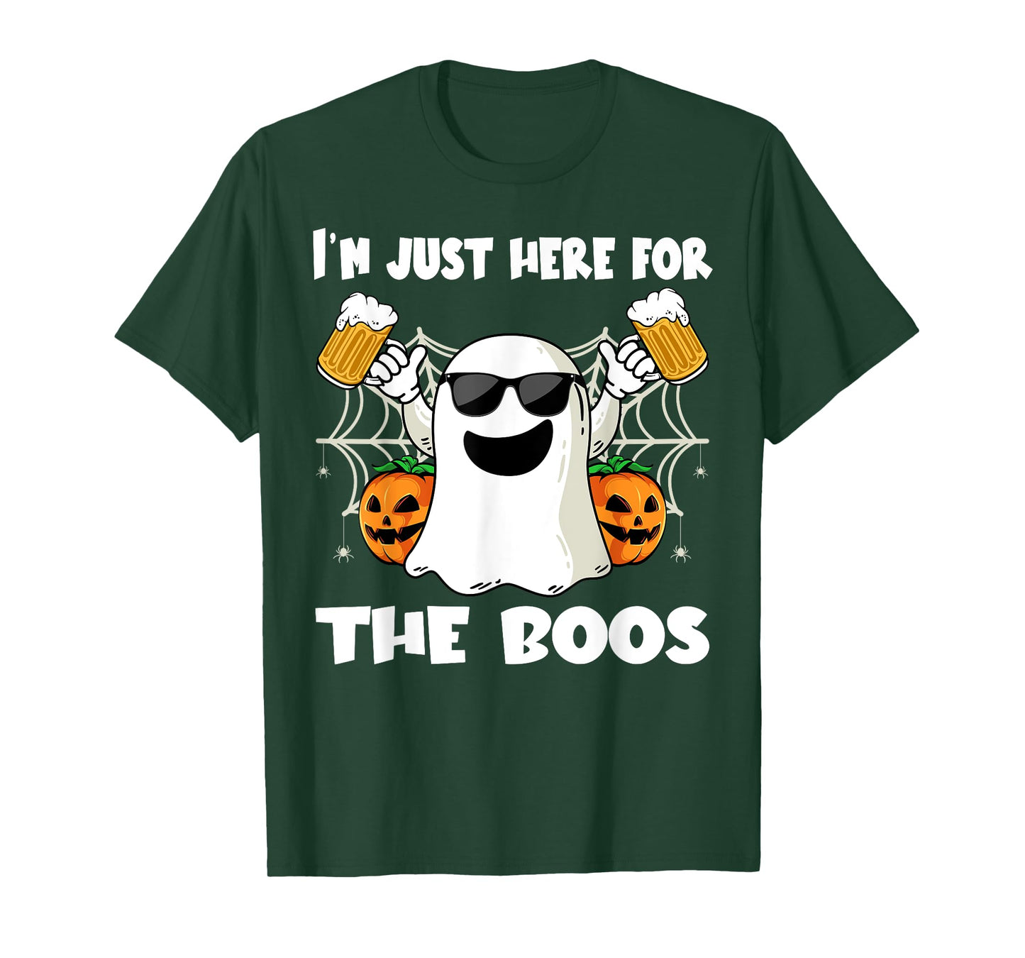 Im Just Here For The Boos Halloween Pumpkin Ghost Drink Beer T-Shirt