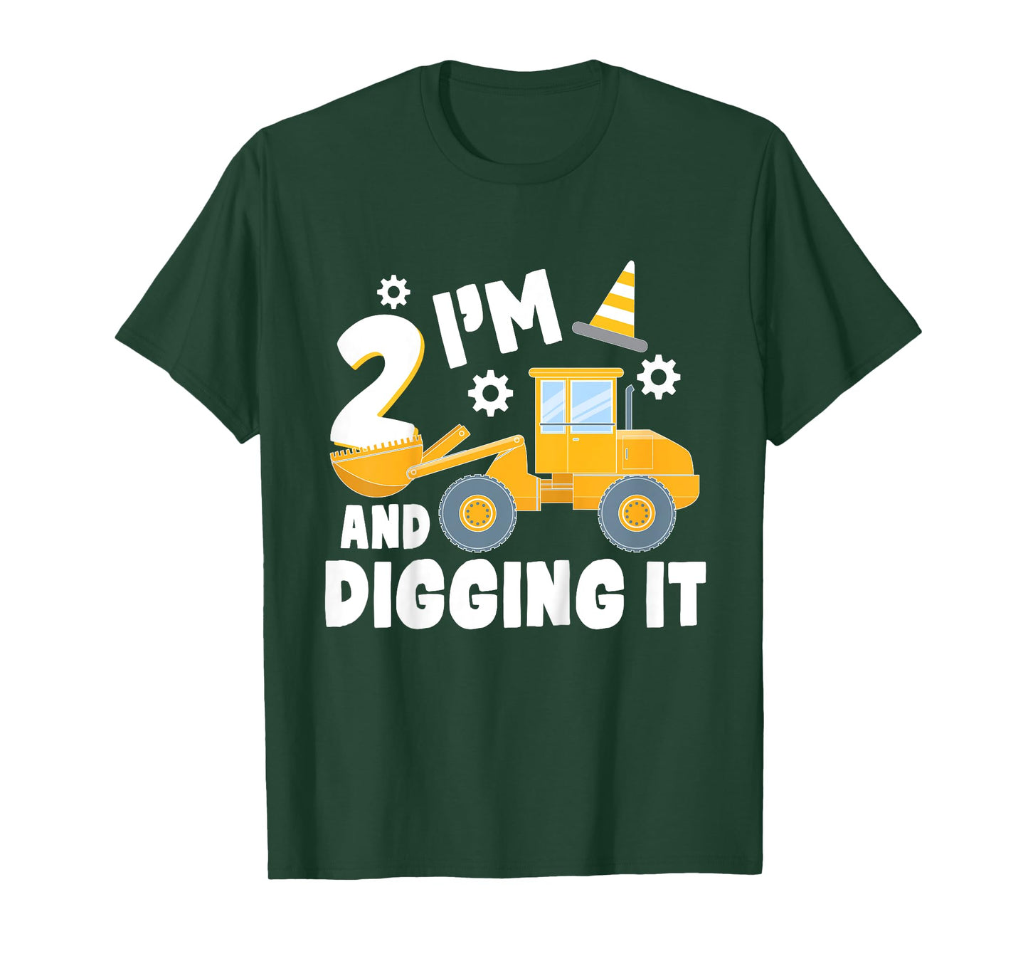 I'm 2 and Digging It 2 Year Old 2nd Birthday Construction T-Shirt