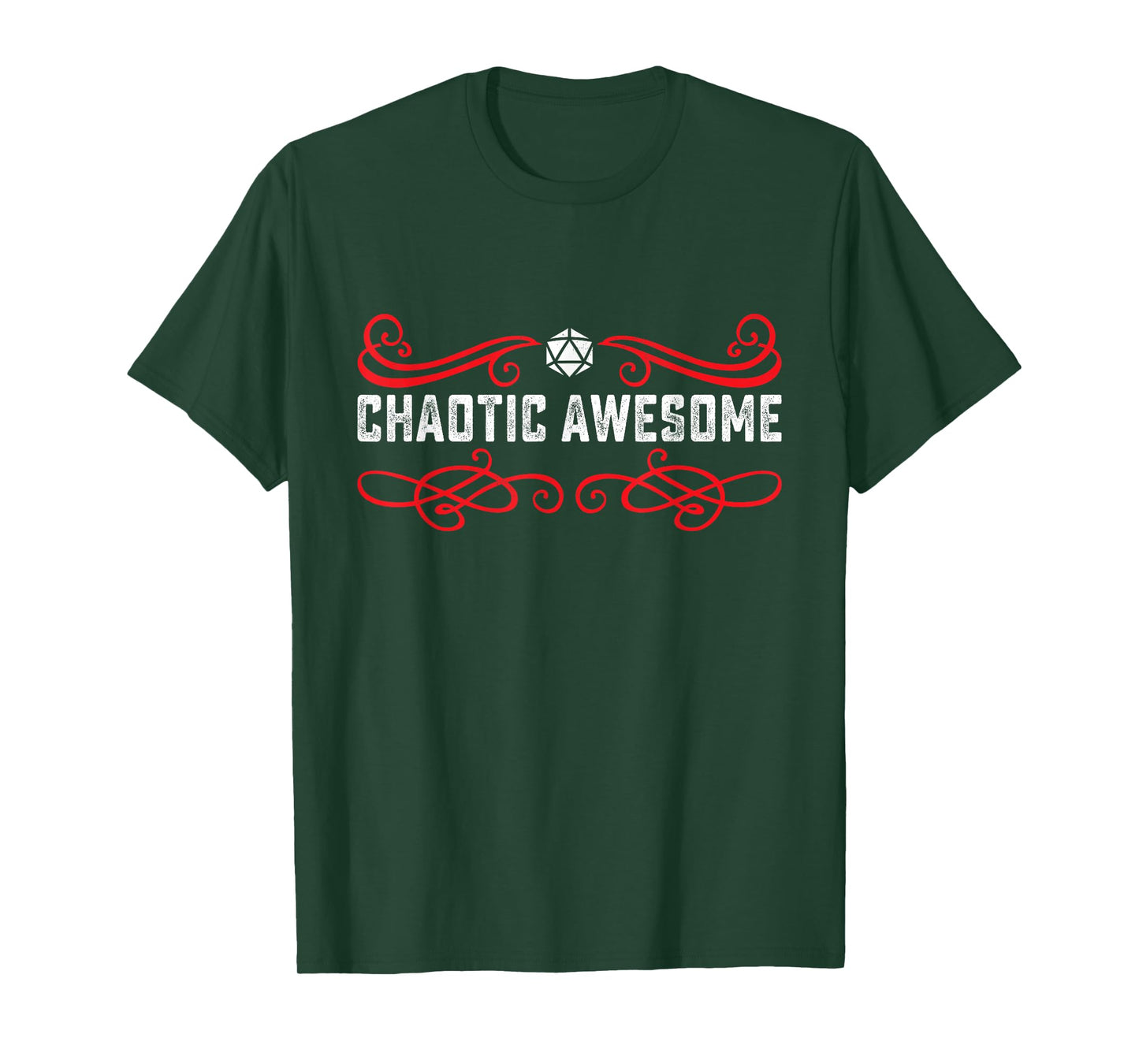 RPG Gamer Quest Gear Nerdy Chaotic Awesome Alignment Polyhedral Dice Set T-Shirt, Small, Black