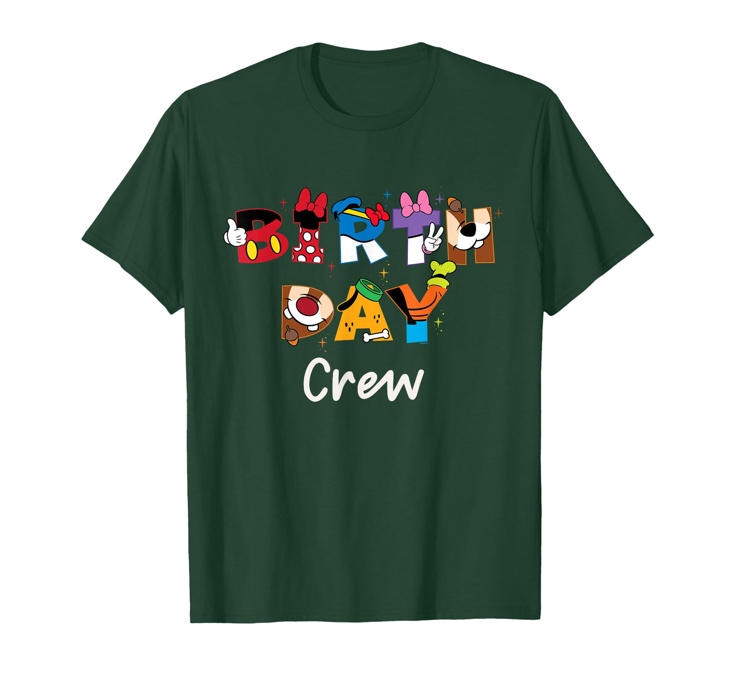 Disney "Birthday Crew" Mickey Mouse and Friends Letters T-Shirt