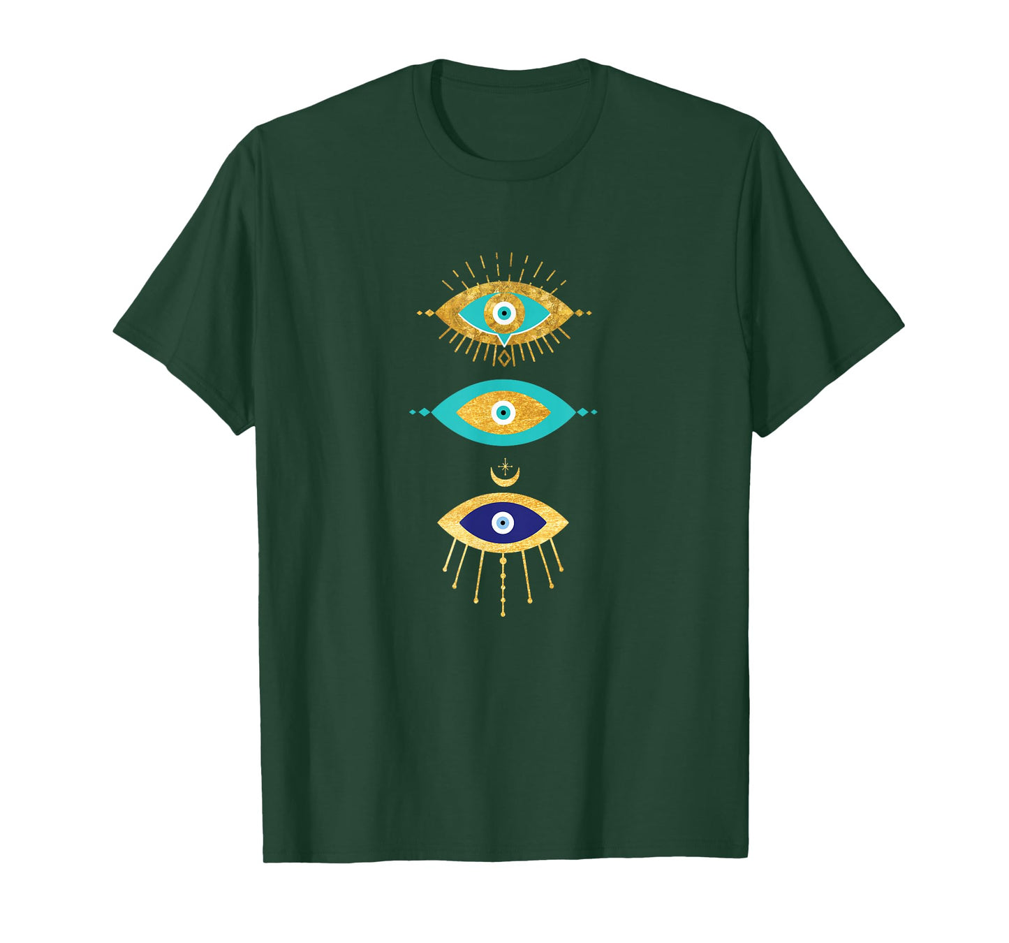 Third Eye All Seeing Spiritual Gift Apparel Evil Eye Curse Protection T-Shirt for Women, Teen Girls & Teens, Black, Short Sleeve, Classic Fit, Small