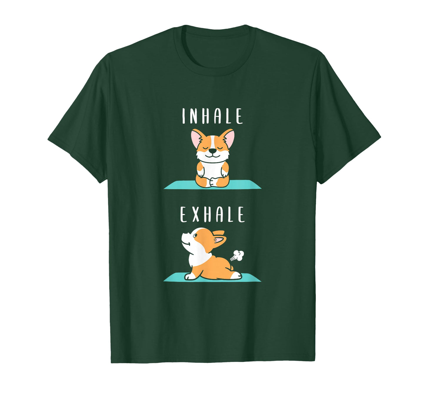 Inhale Exhale Namaste Yoga Corgi Dog Inner Meditation T-Shirt