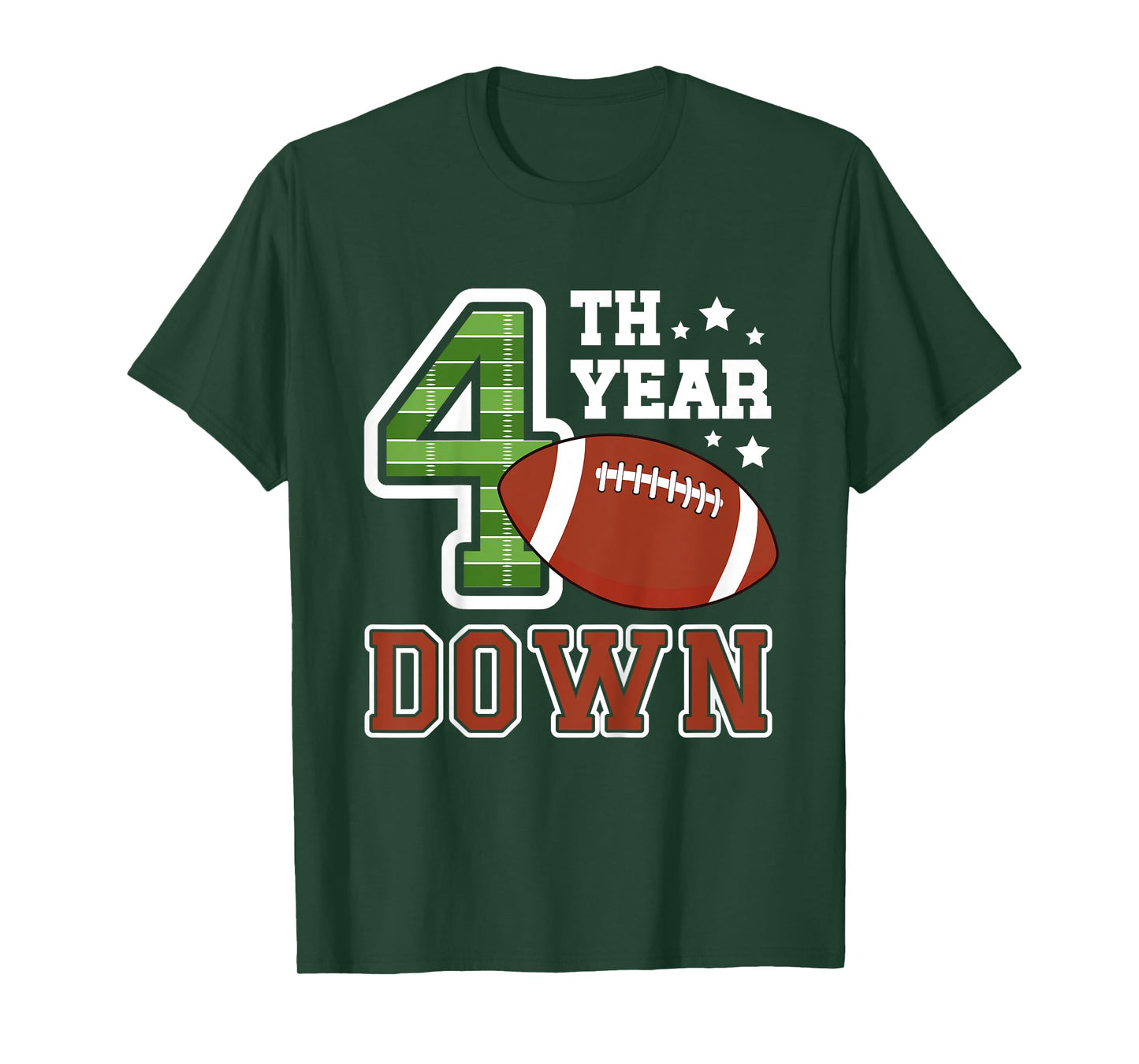 Kids 4th Football Birthday Party 4 Year Old Football Player T-Shirt
