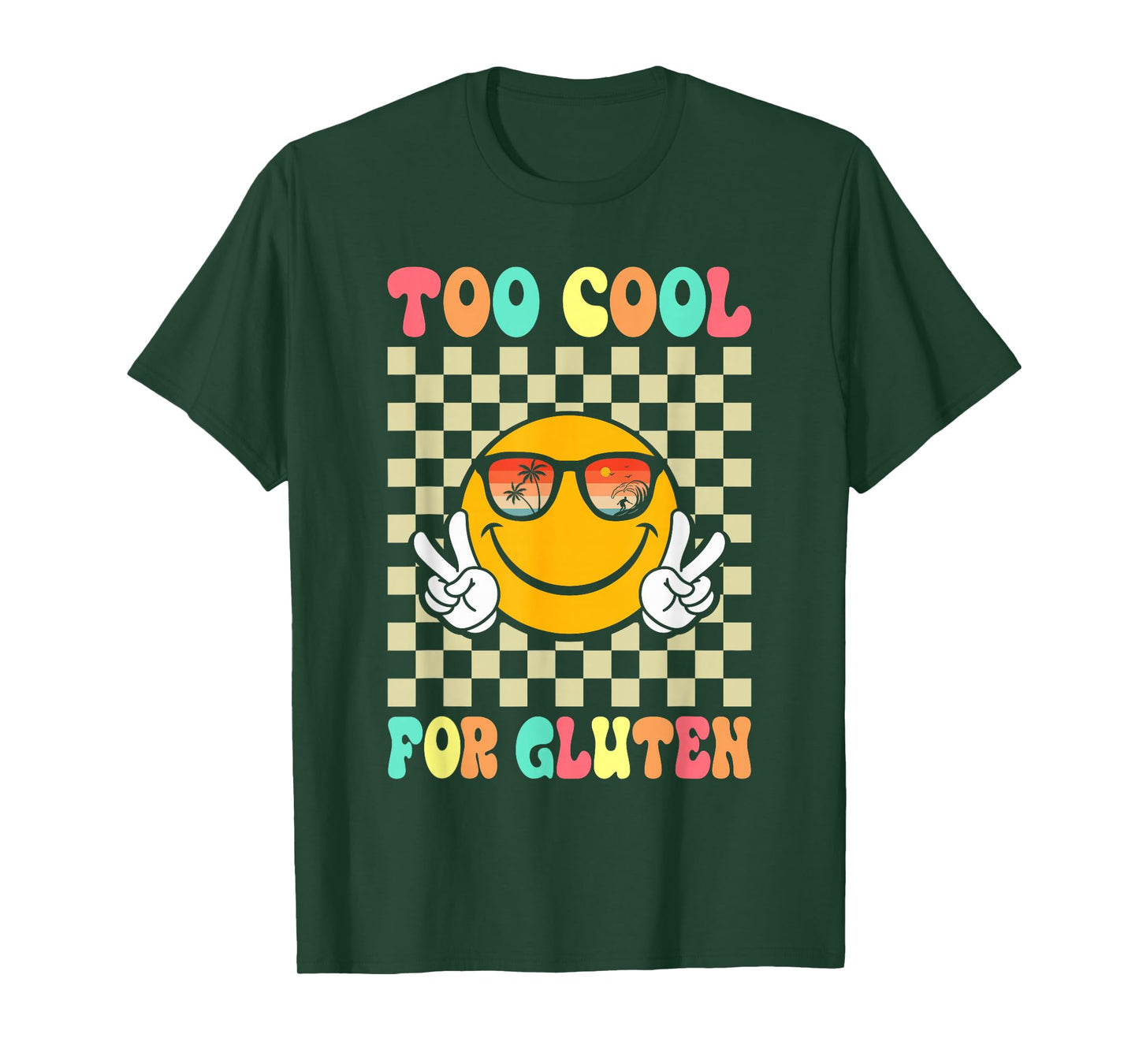 Too Cool For Gluten Celiac Disease Gluten Free Anti Gluten T-Shirt