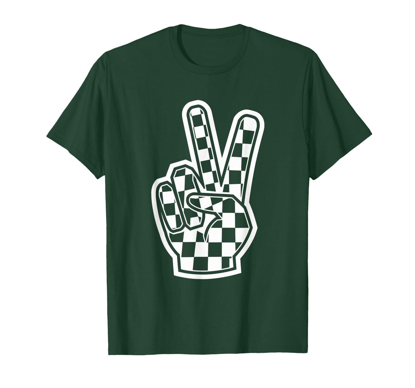 Peace Sing Checkered Hand Loving Toddlers Graphic Women Men T-Shirt
