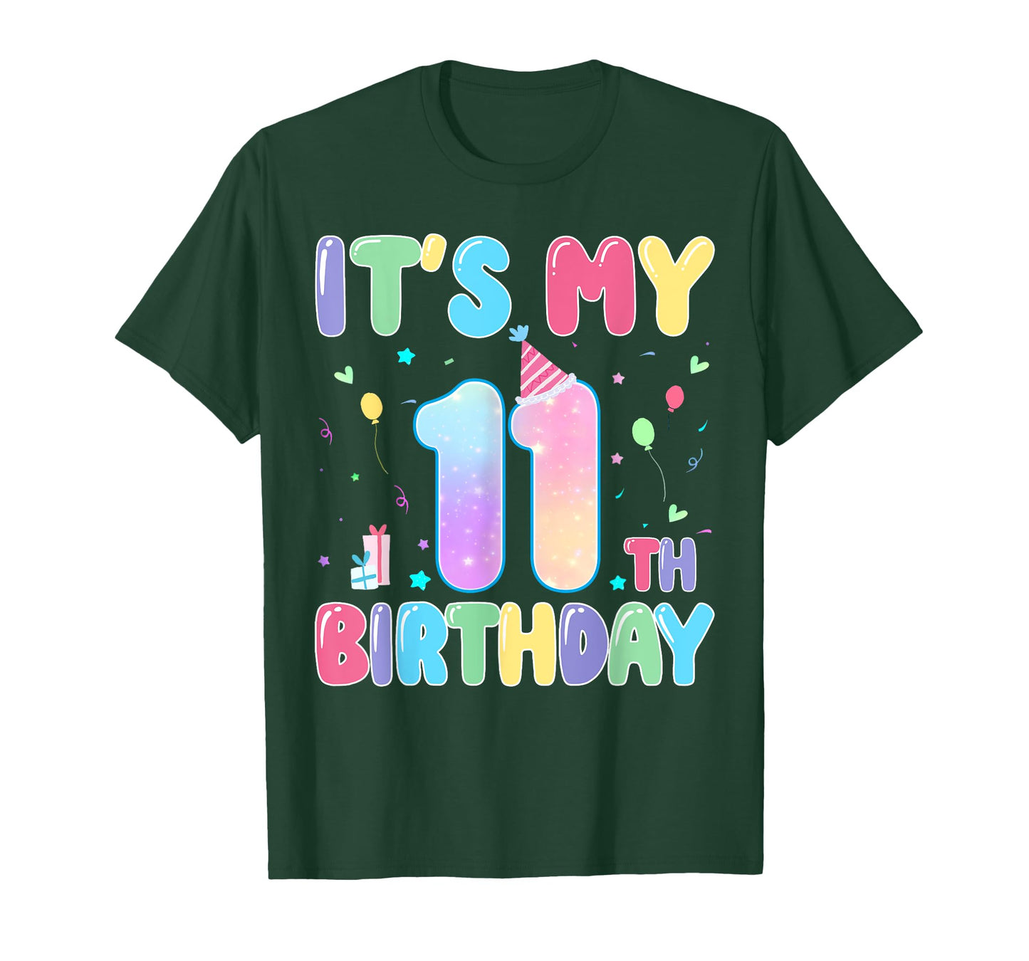It's My 11th Birthday Tie Dye 11 Year Old Girl Birthday Girl T-Shirt