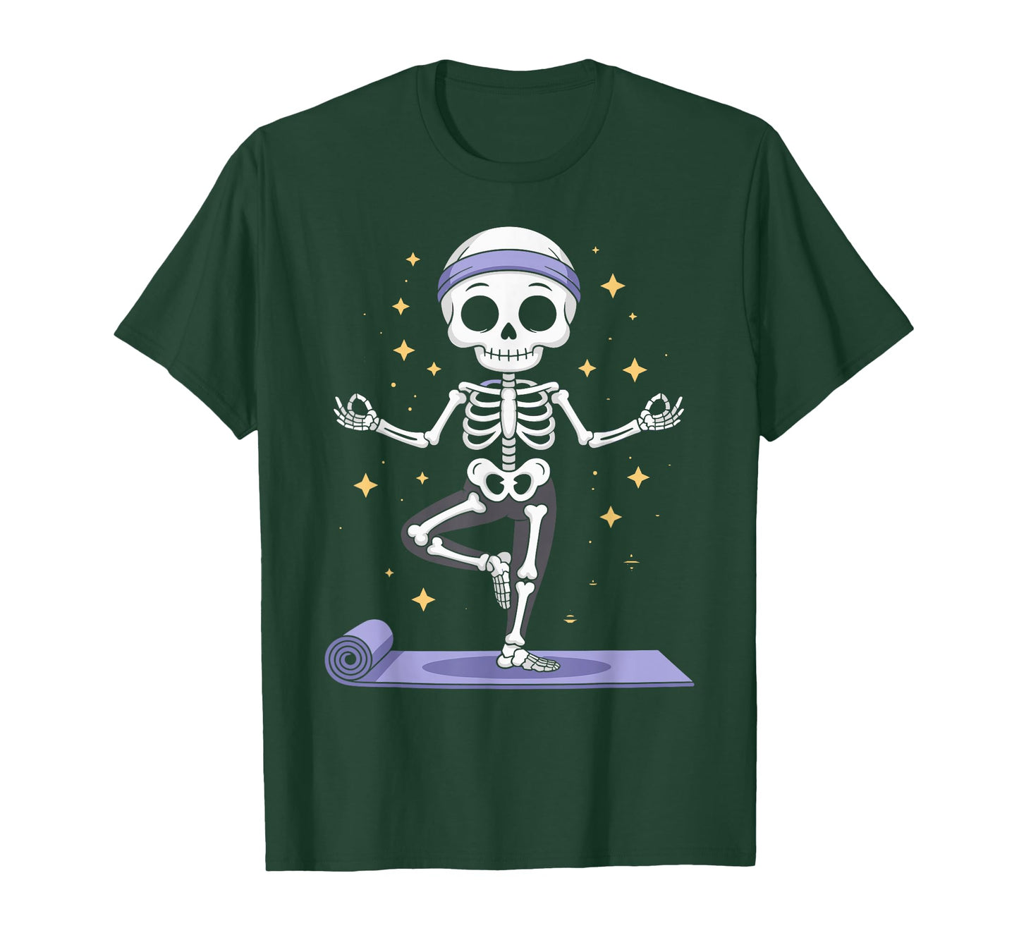 Skeleton Yoga Halloween Meditation T-Shirt