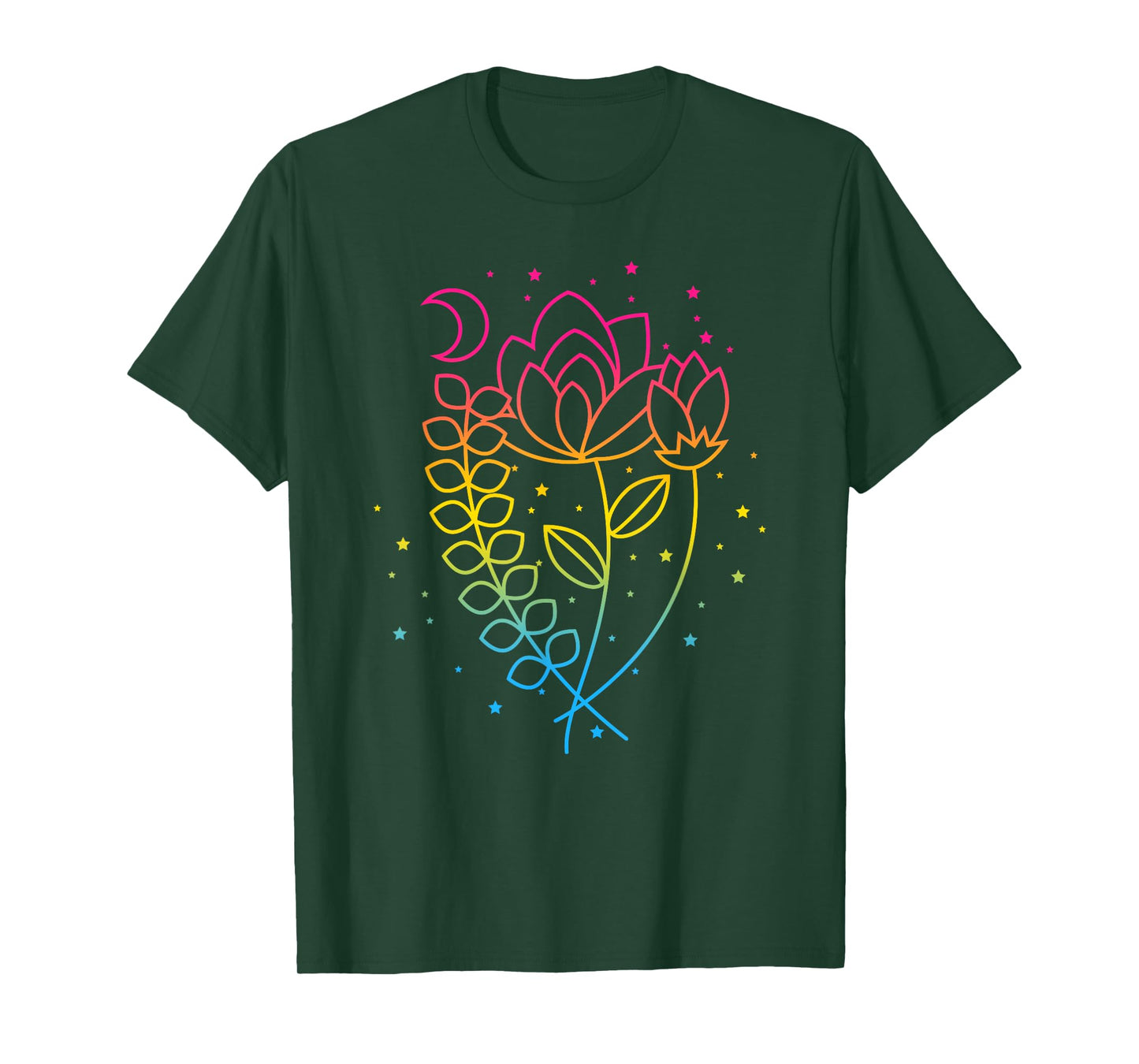 Pansexual Floral Pan Pride Flag Colors Subtle Boho Lotus T-Shirt