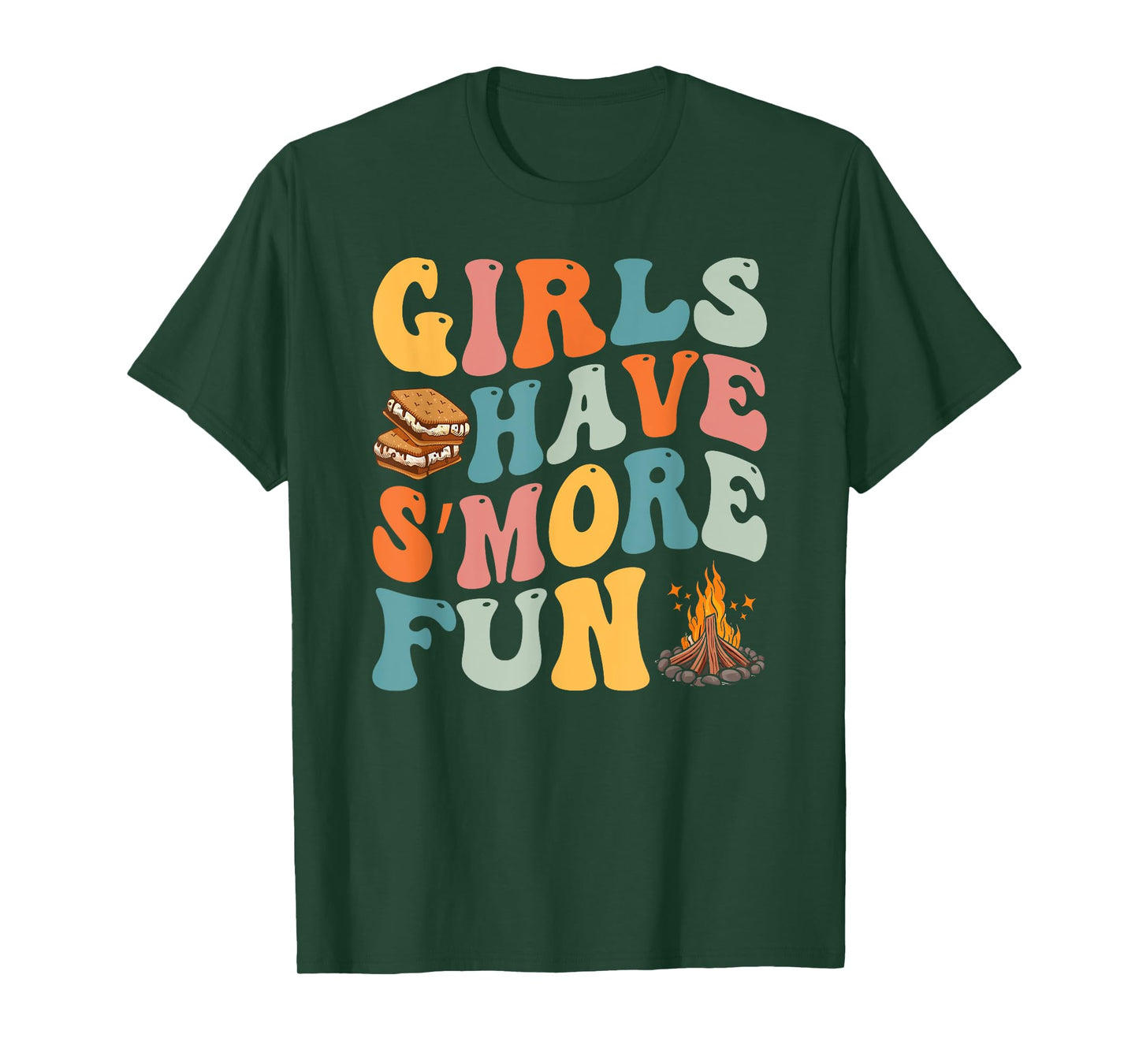 Funny Smores Camping Girls Have Smore Fun Camper Glamping T-Shirt