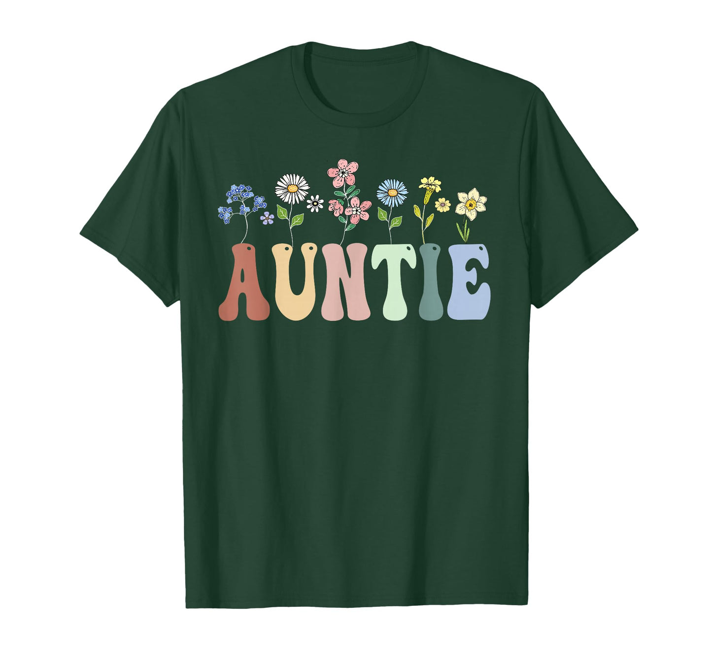 Auntie Gifts Women Wildflower Floral Design Auntie T-Shirt