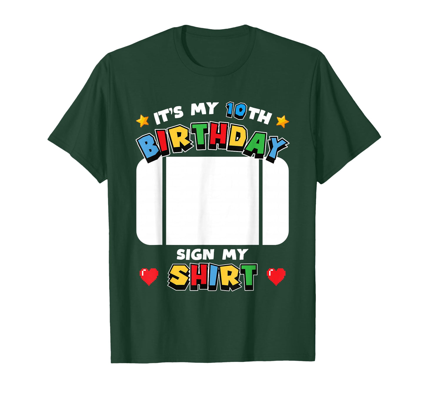 It's My 10th Birthday Sign My Shirt Video Game Theme Kids T-Shirt