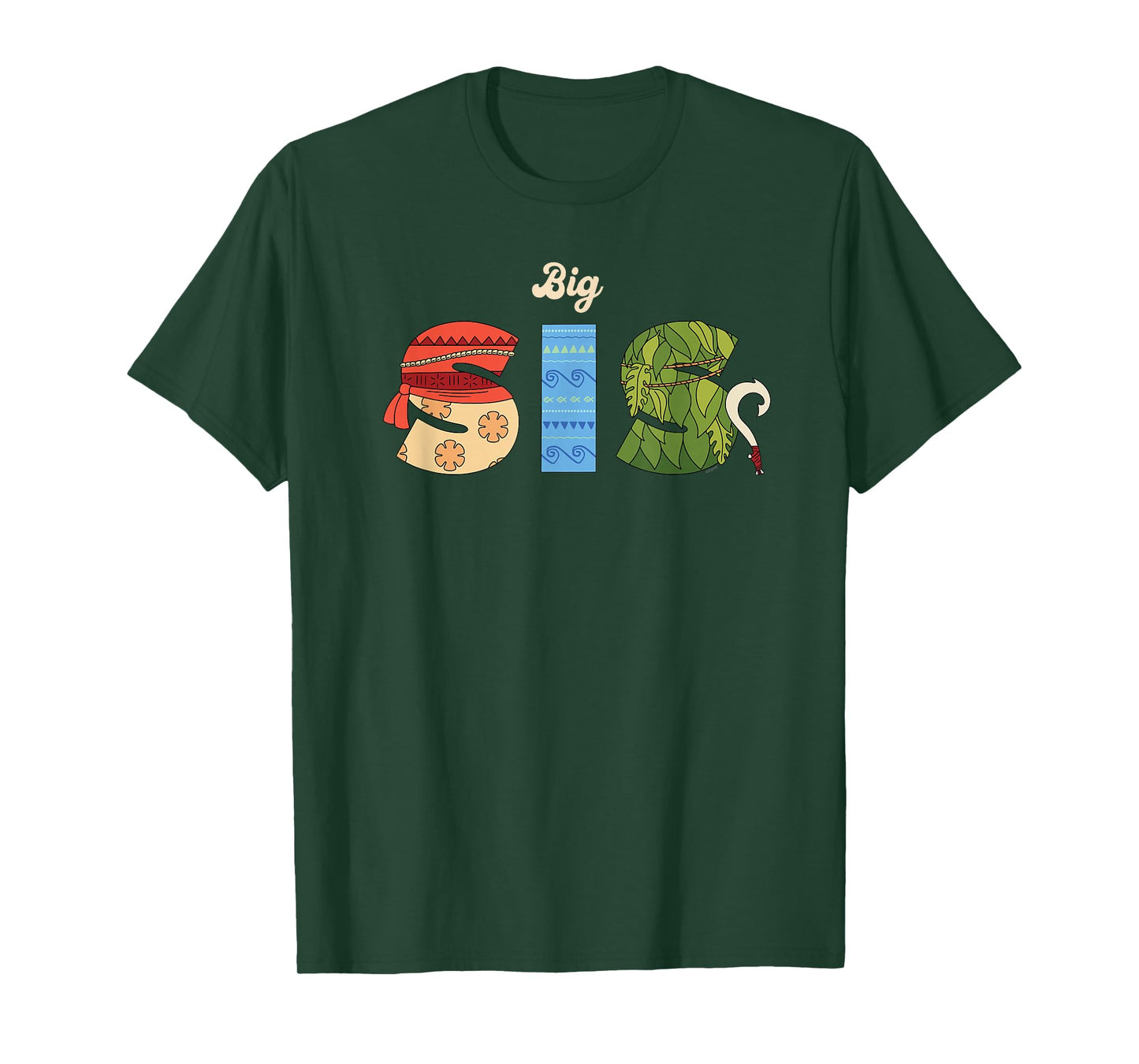 Disney Moana Letters "Big Sis" Family Trip Vacation T-Shirt