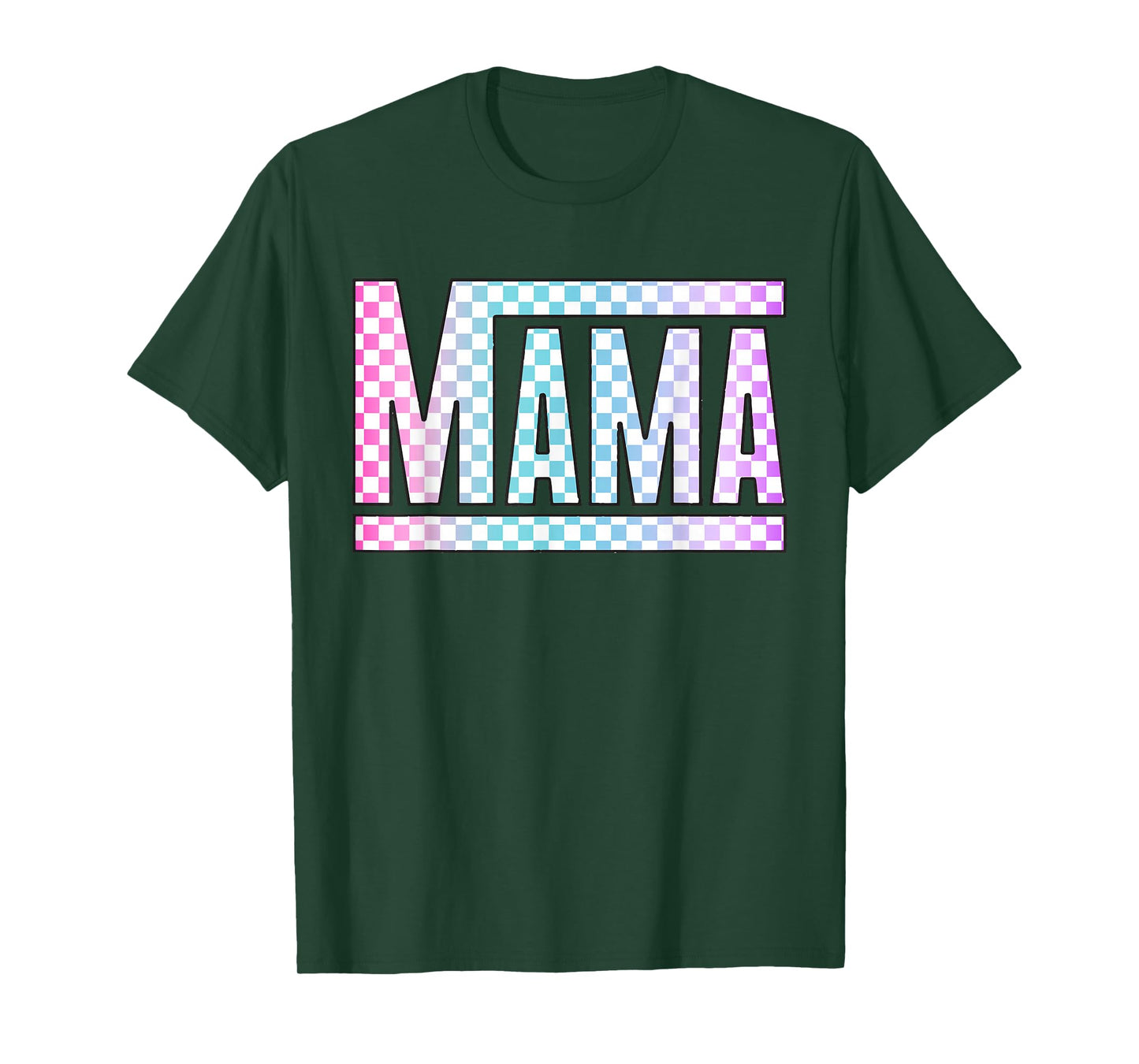 Funny Epic Mama Checkered Colorful Glow Mom Gifts T-Shirt