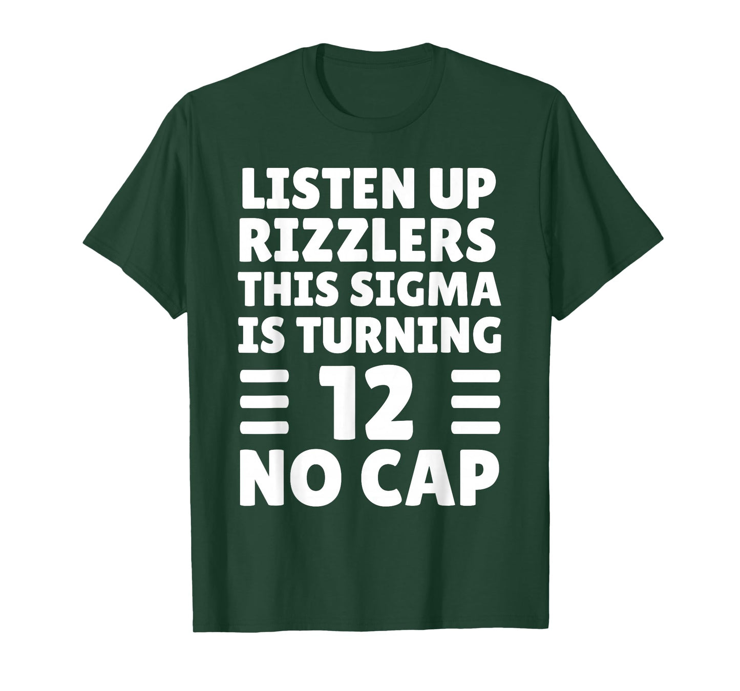 Funny 12 Year Old Birthday Shirt - Rizz, Sigma, Brain Rot T-Shirt