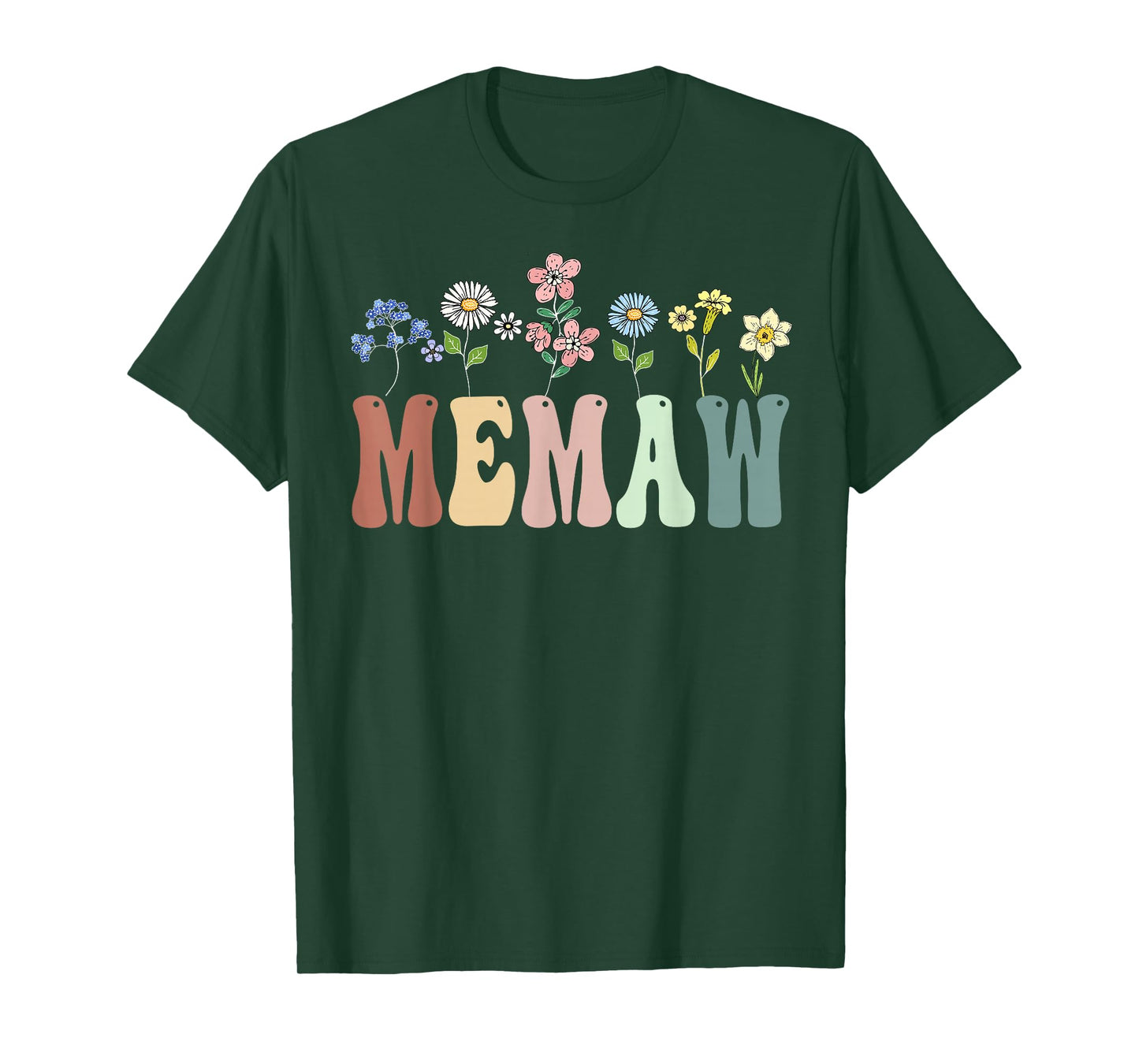 Memaw Gifts Women Wildflower Floral Design Memaw T-Shirt