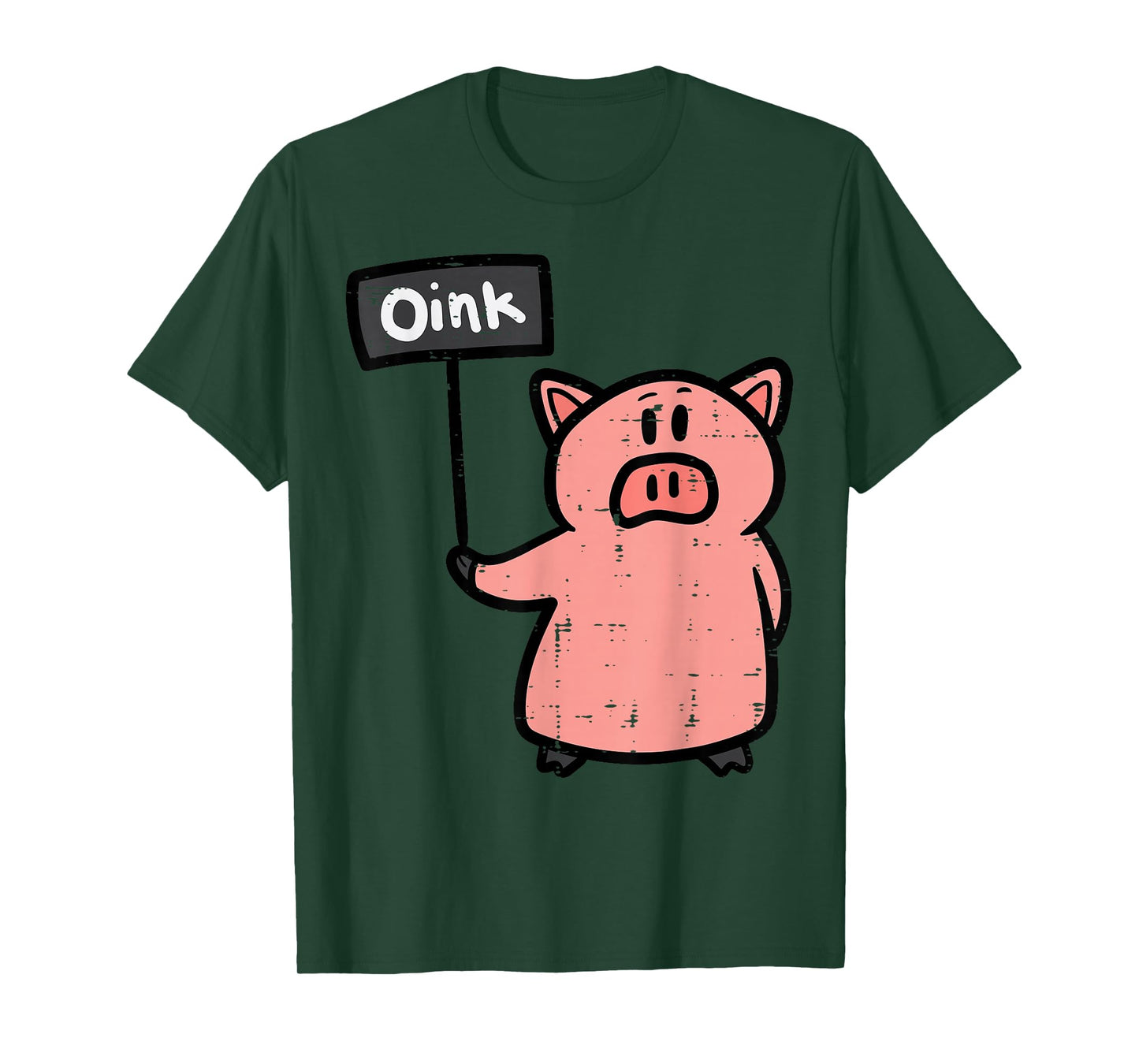Pig Oink Sign Funny Hog Swine Farm Animal Men Women Kids T-Shirt