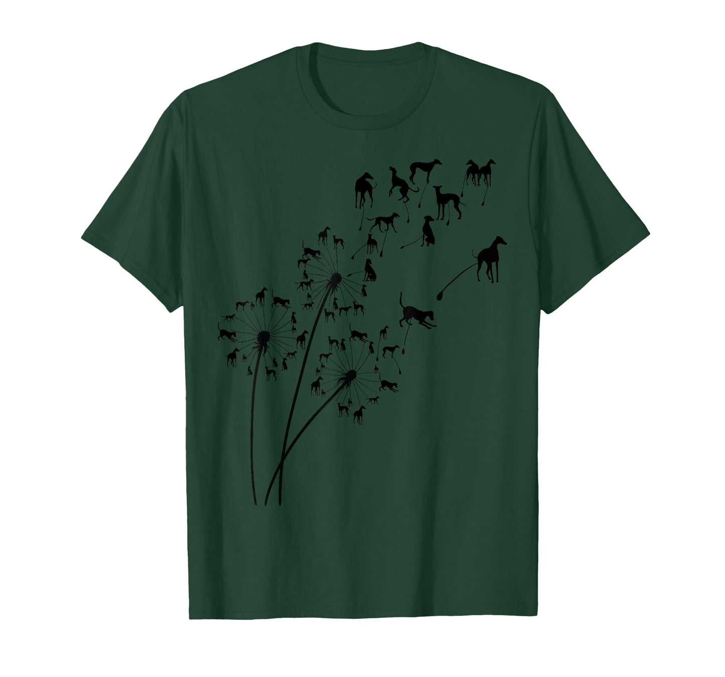 Dandelion Greyhound Flower, Floral Greyhound Tree T-Shirt