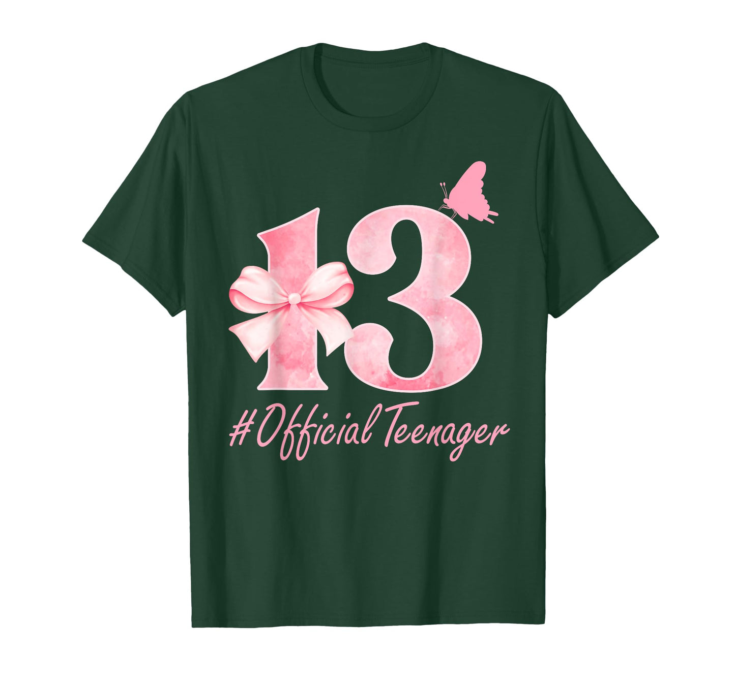 13th Birthday Coquette Bow Pink 13 Year Old Birthday Girl T-Shirt