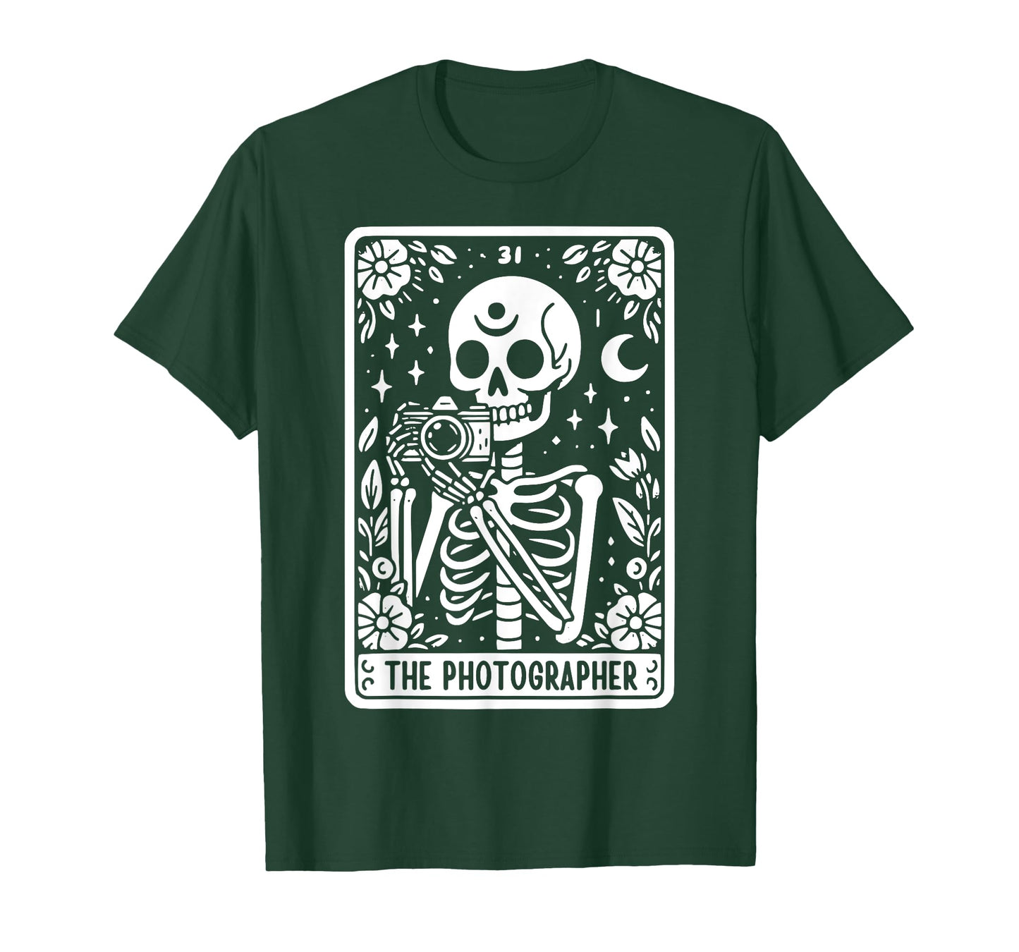 The Photographer Skeleton Tarot Card Photographer Cameraman T-Shirt