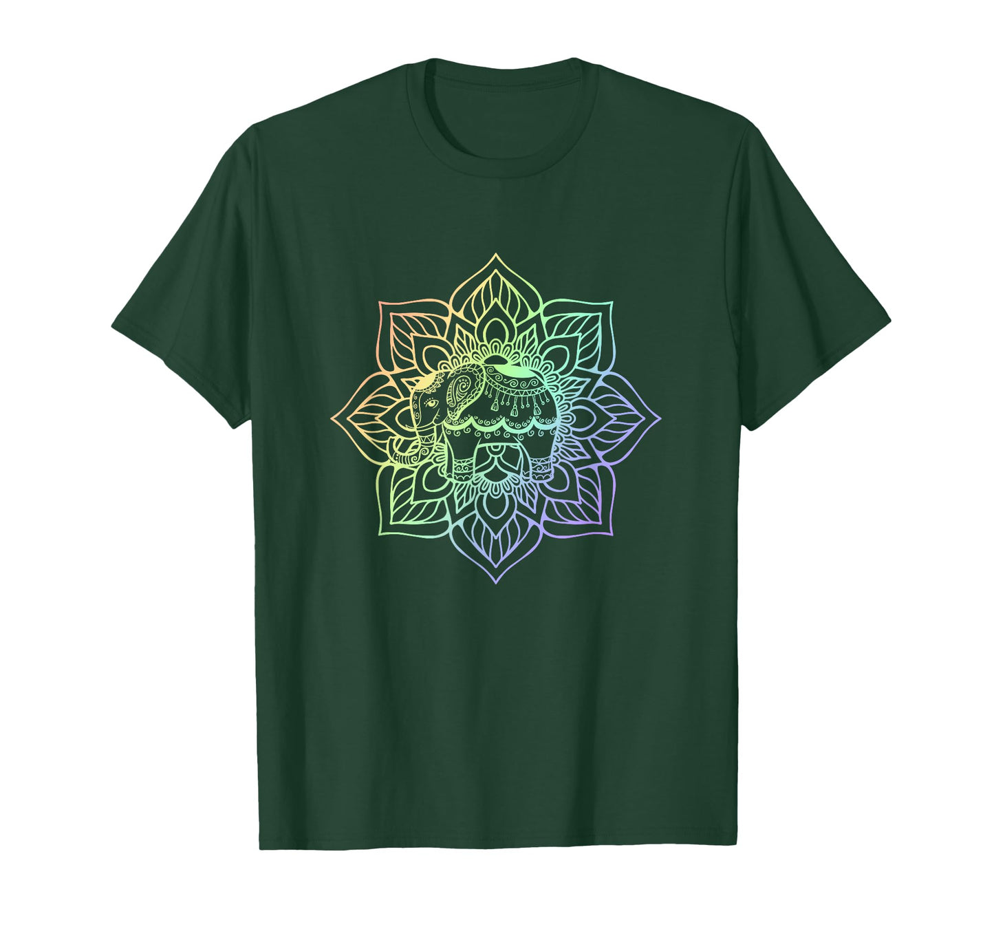 Rainbow Elephant Mandala | Spiritual New Age Buddhist Yoga T-Shirt