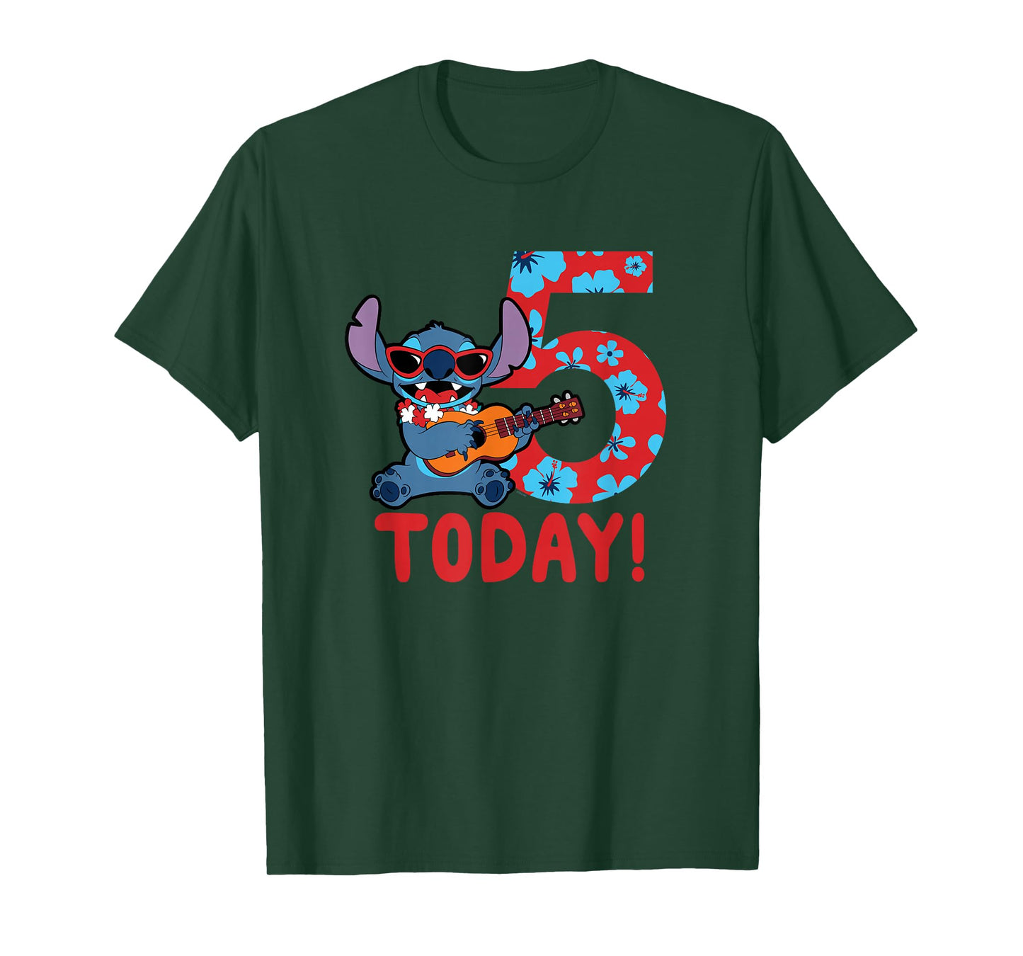 Disney Lilo & Stitch Tropical Birthday 5 Years Old Today T-Shirt