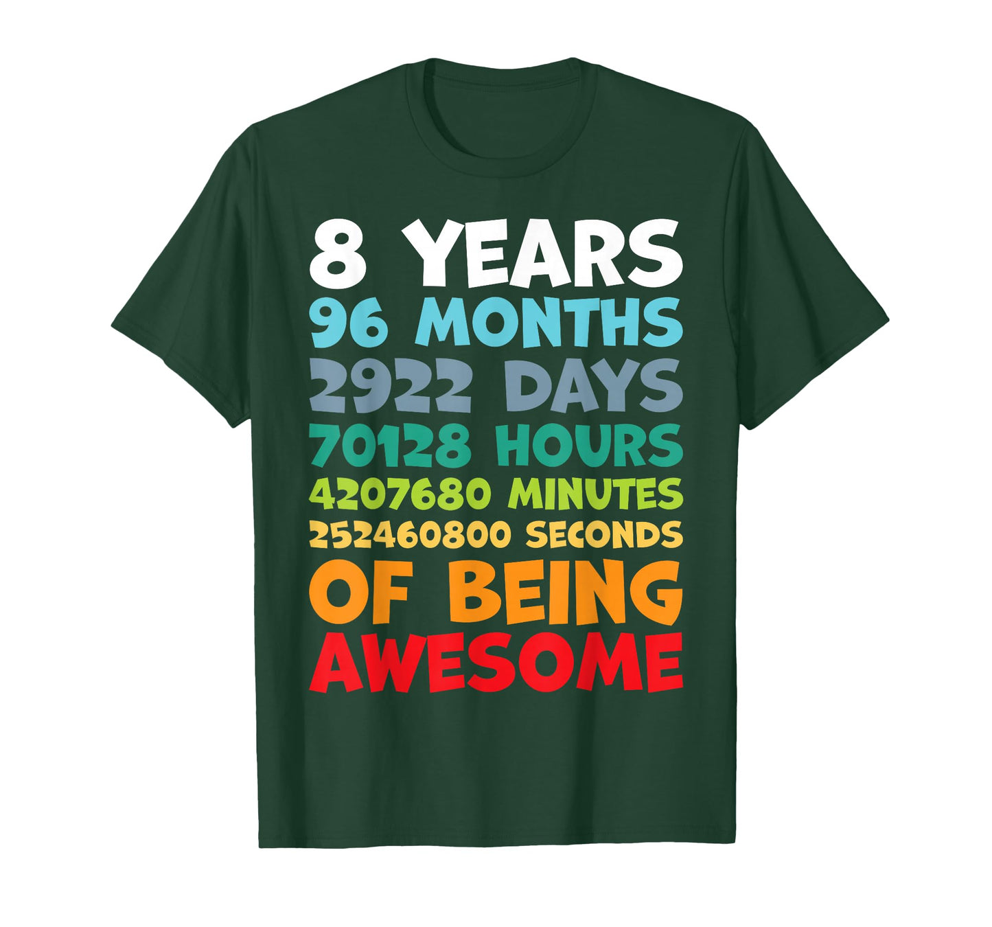 8 Year Old BDay Decorations Son Boy 8yr 8th Birthday T-Shirt