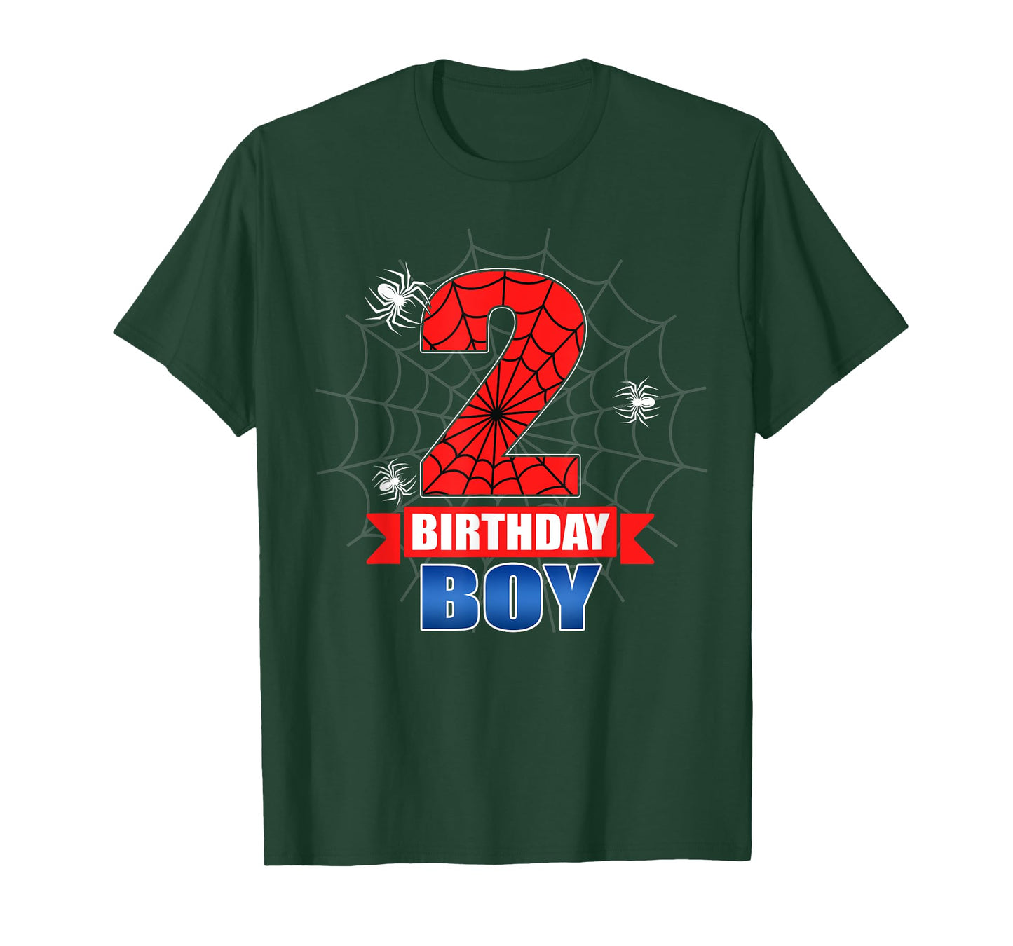 Spider Web 2 Years Old It's My 2nd Birthday Boy Party T-Shirt