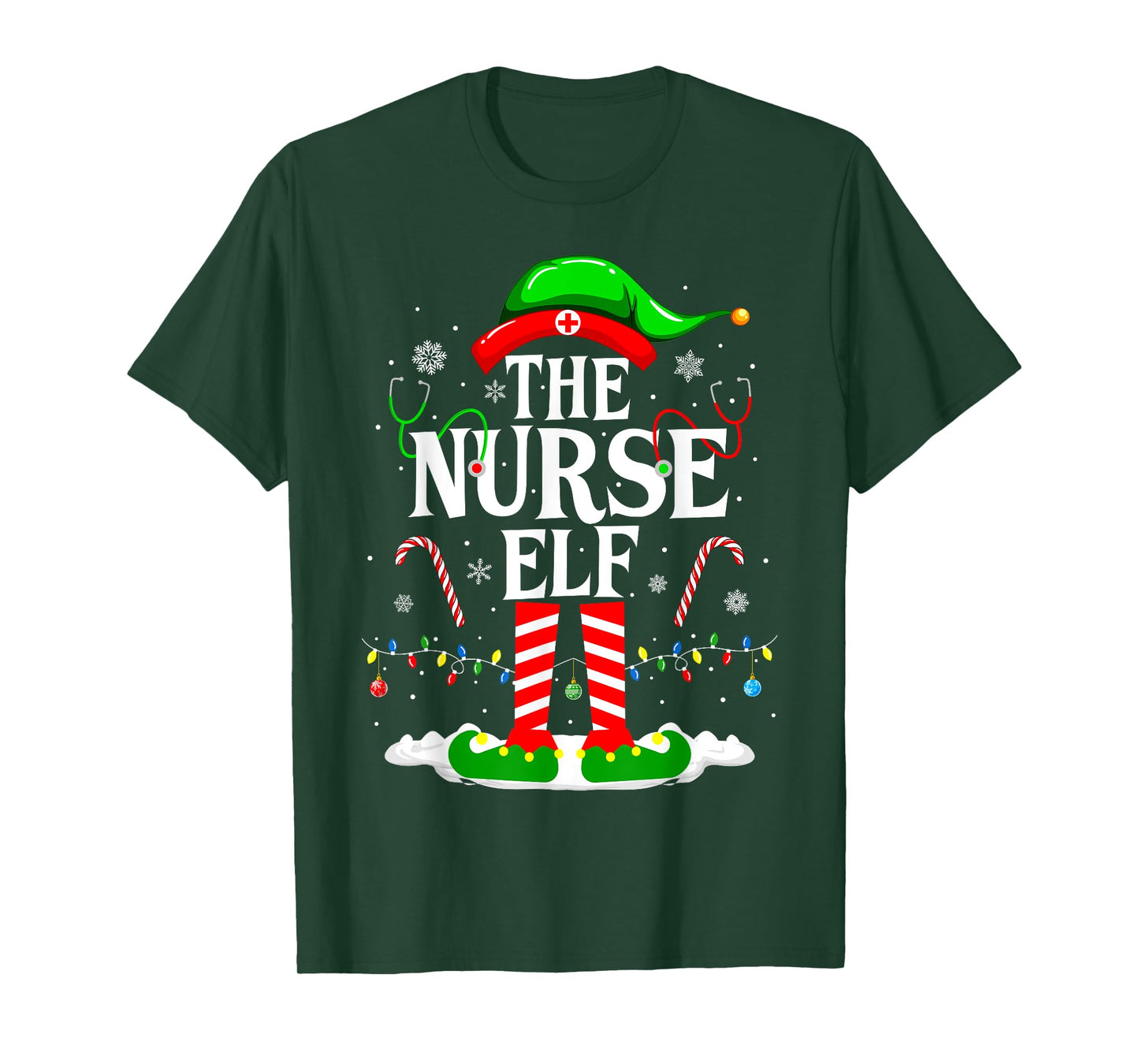 The Nurse Elf Christmas Cute Elf Nursing Christmas Nurse T-Shirt