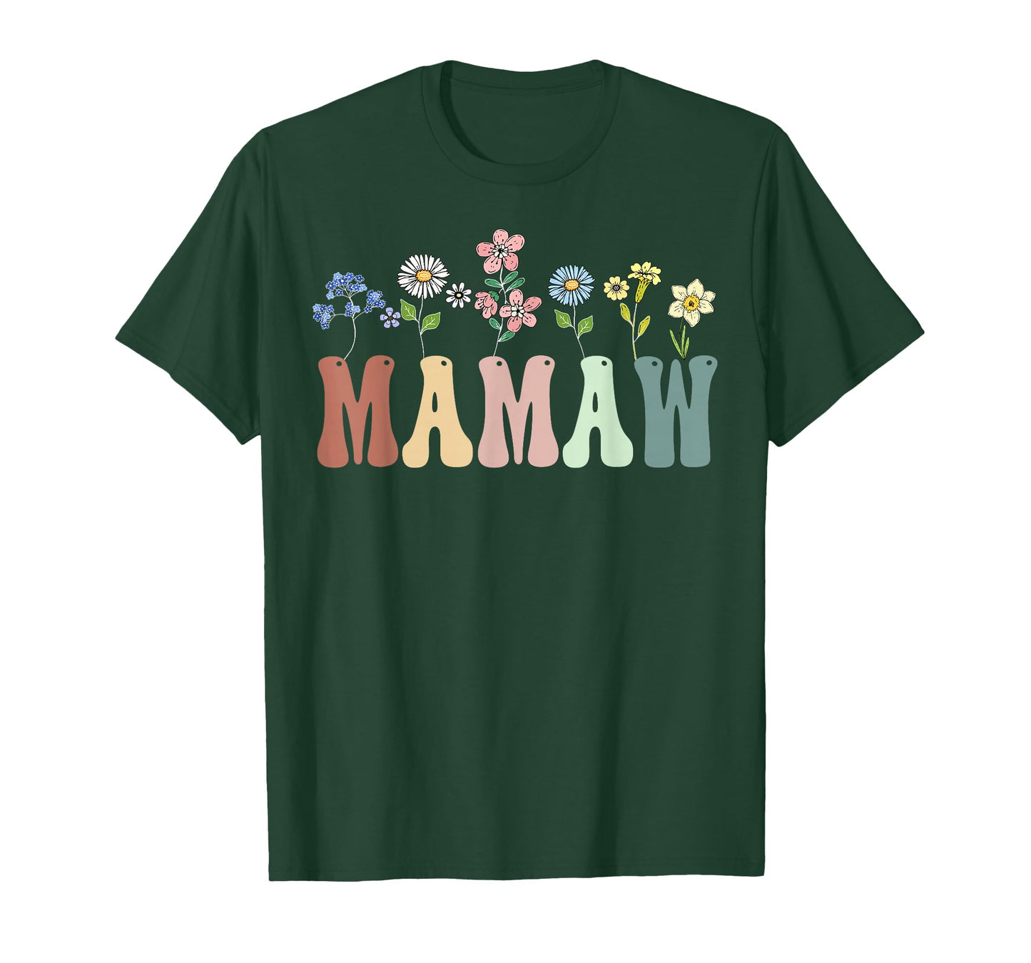 Mamaw Gifts Women Wildflower Floral Design Mamaw T-Shirt