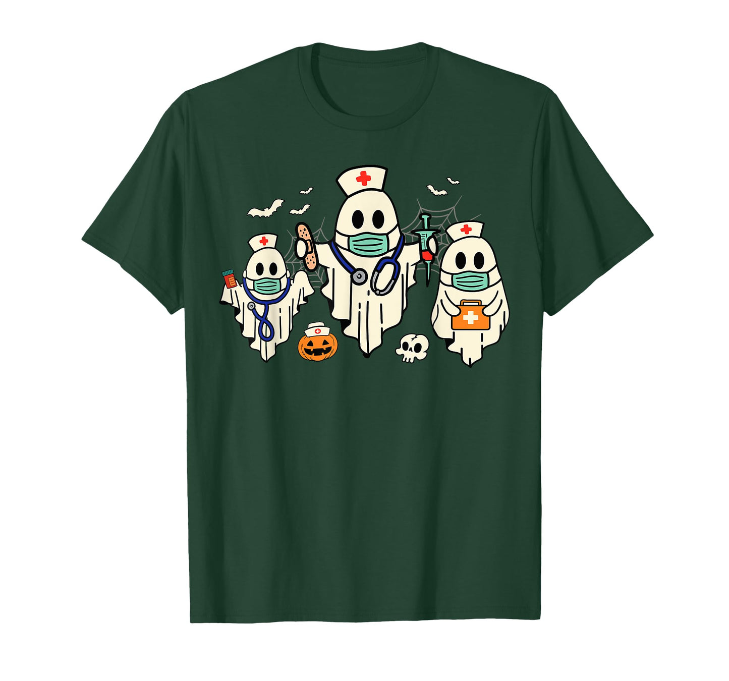 Halloween Nurse Nursing Funny Health Worker RN Ghost Nurse T-Shirt