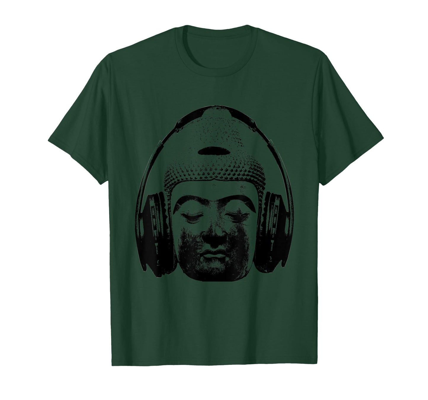 Chilling Buddha with Headphones Music DJ T-Shirt