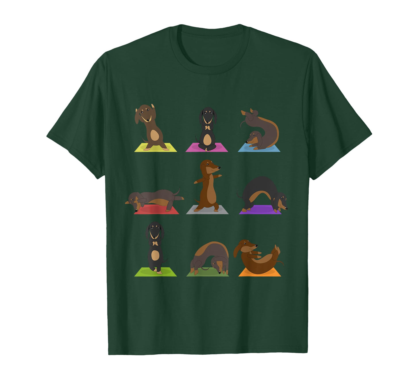 Yoga Dachshund Funny Meditation Dog Lover Zen Men Women T-Shirt