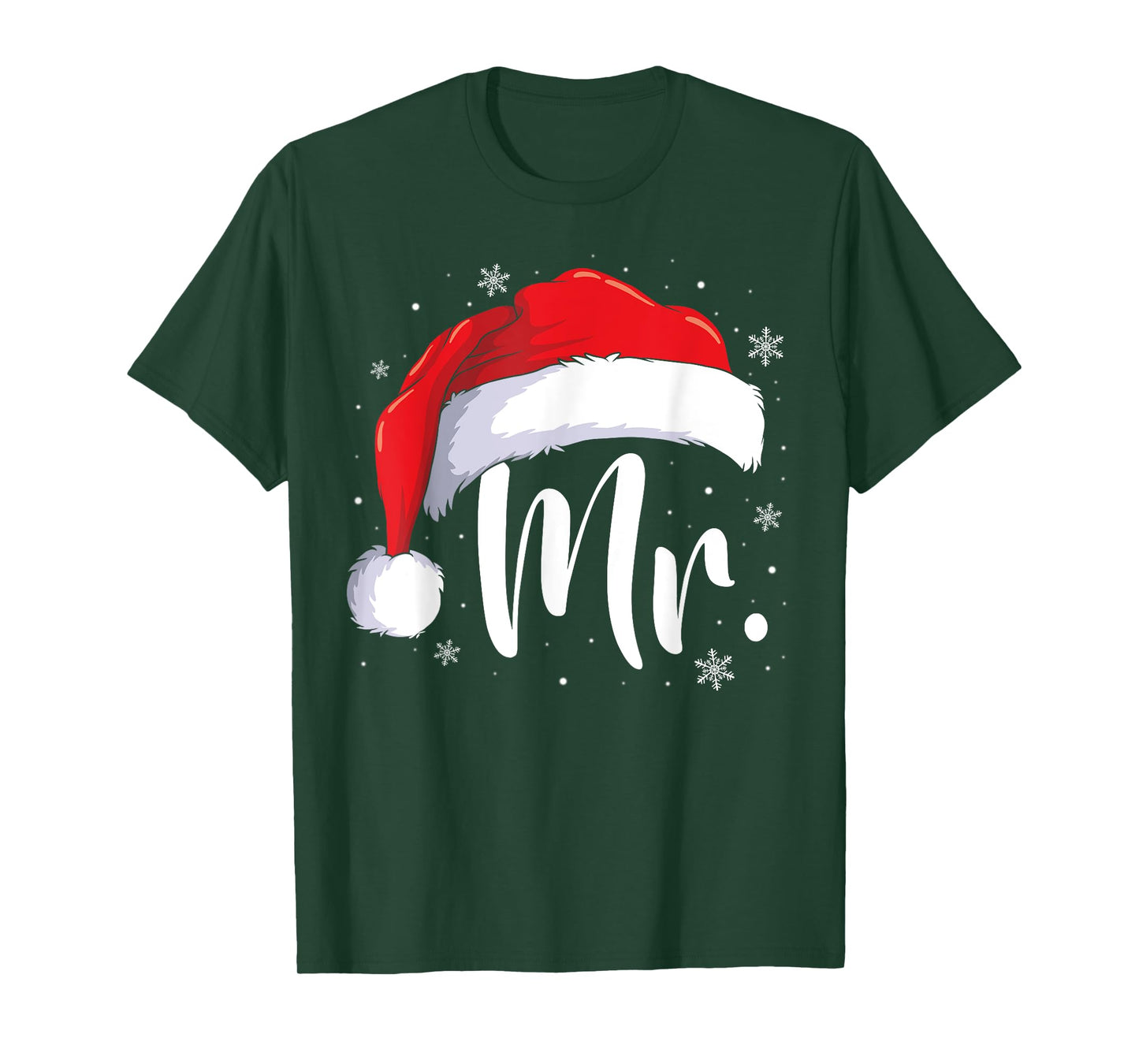 Mr and Mrs Claus Couples Matching Christmas Pajamas Santa T-Shirt