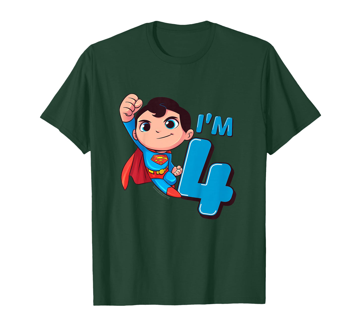 Kids Superman 4th Birthday Cute I'm 4 T-Shirt