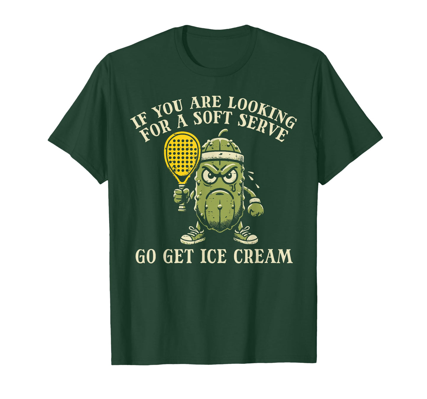 Want Soft Serve Ice Cream Pickle Ball Pickleball Women Men T-Shirt