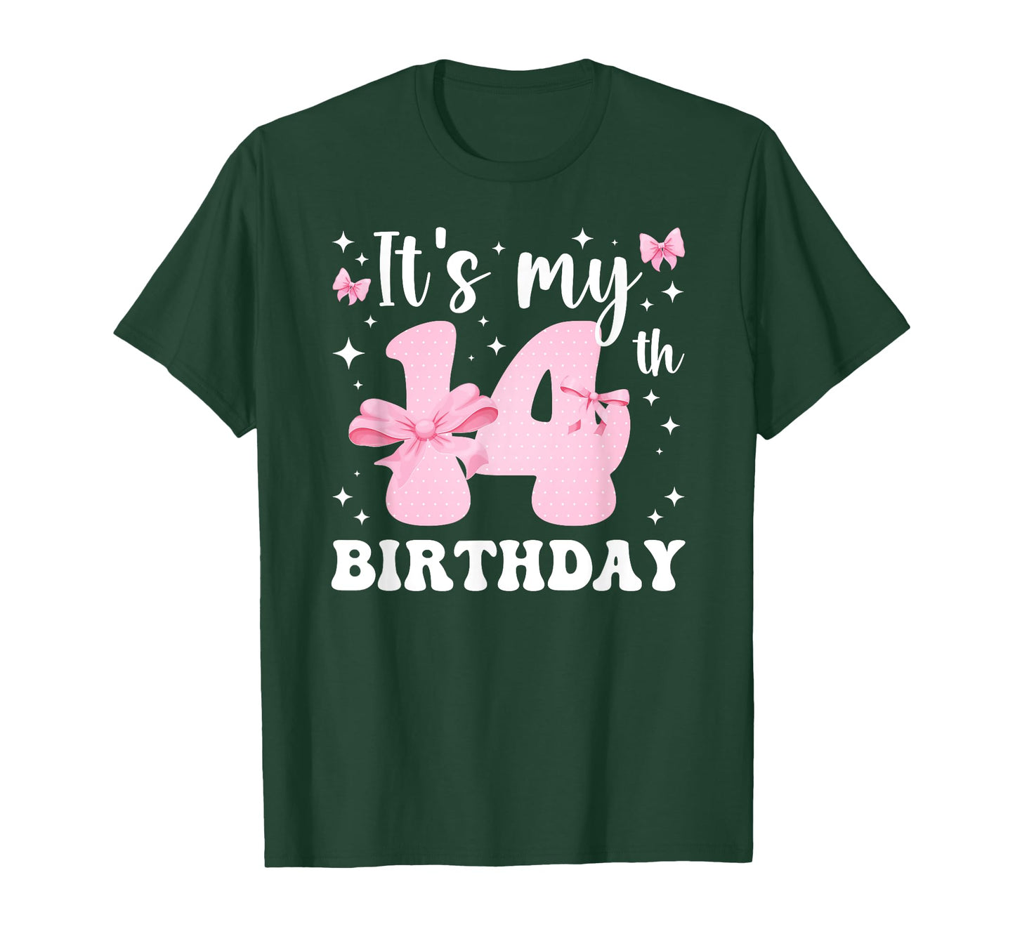 14th Coquette Themed Birthday Fourteen Year Old Girl Bow T-Shirt