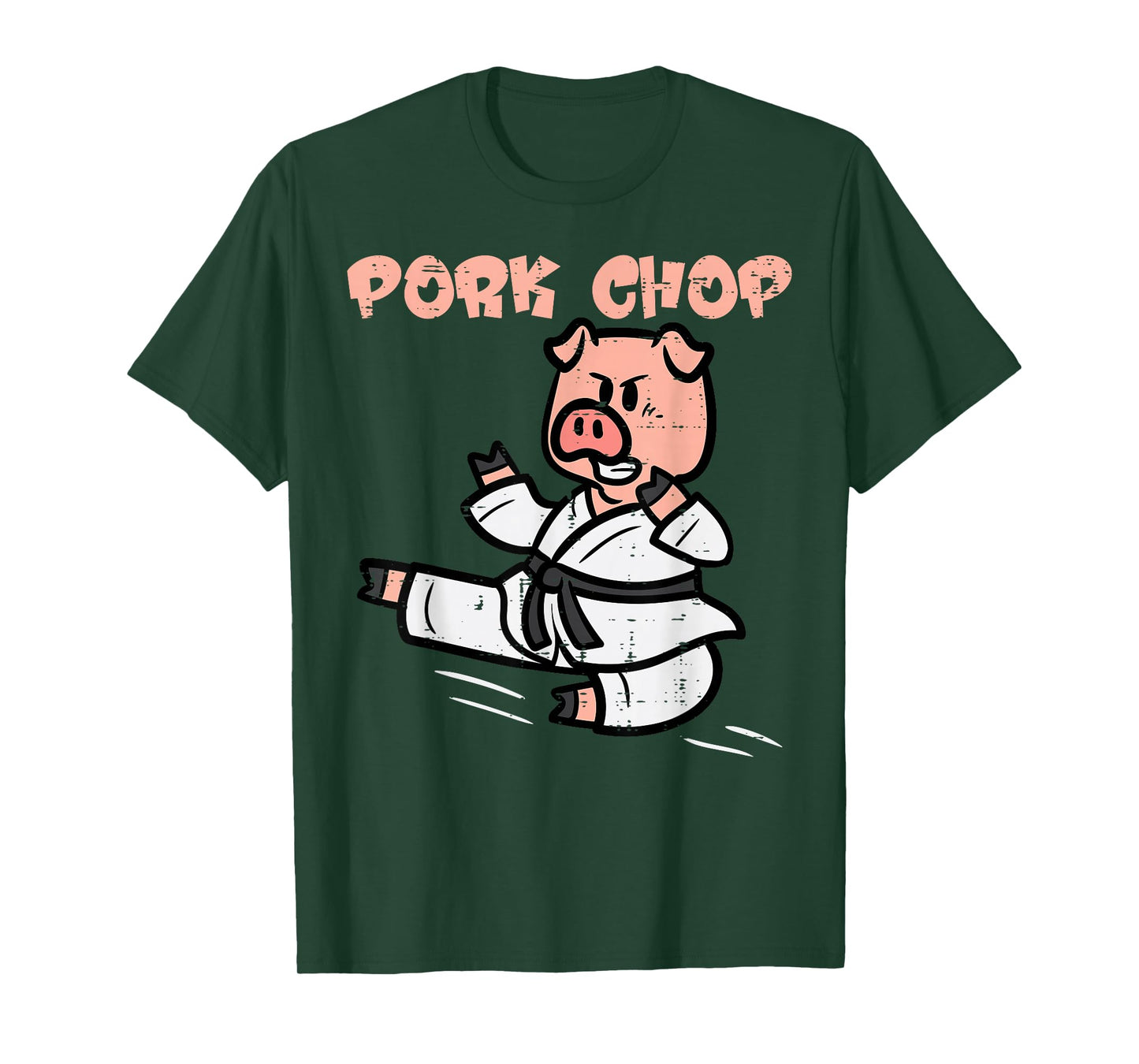 Pig Karate Pork Chop Funny Hog Swine Pun Men Boys Kids Women T-Shirt
