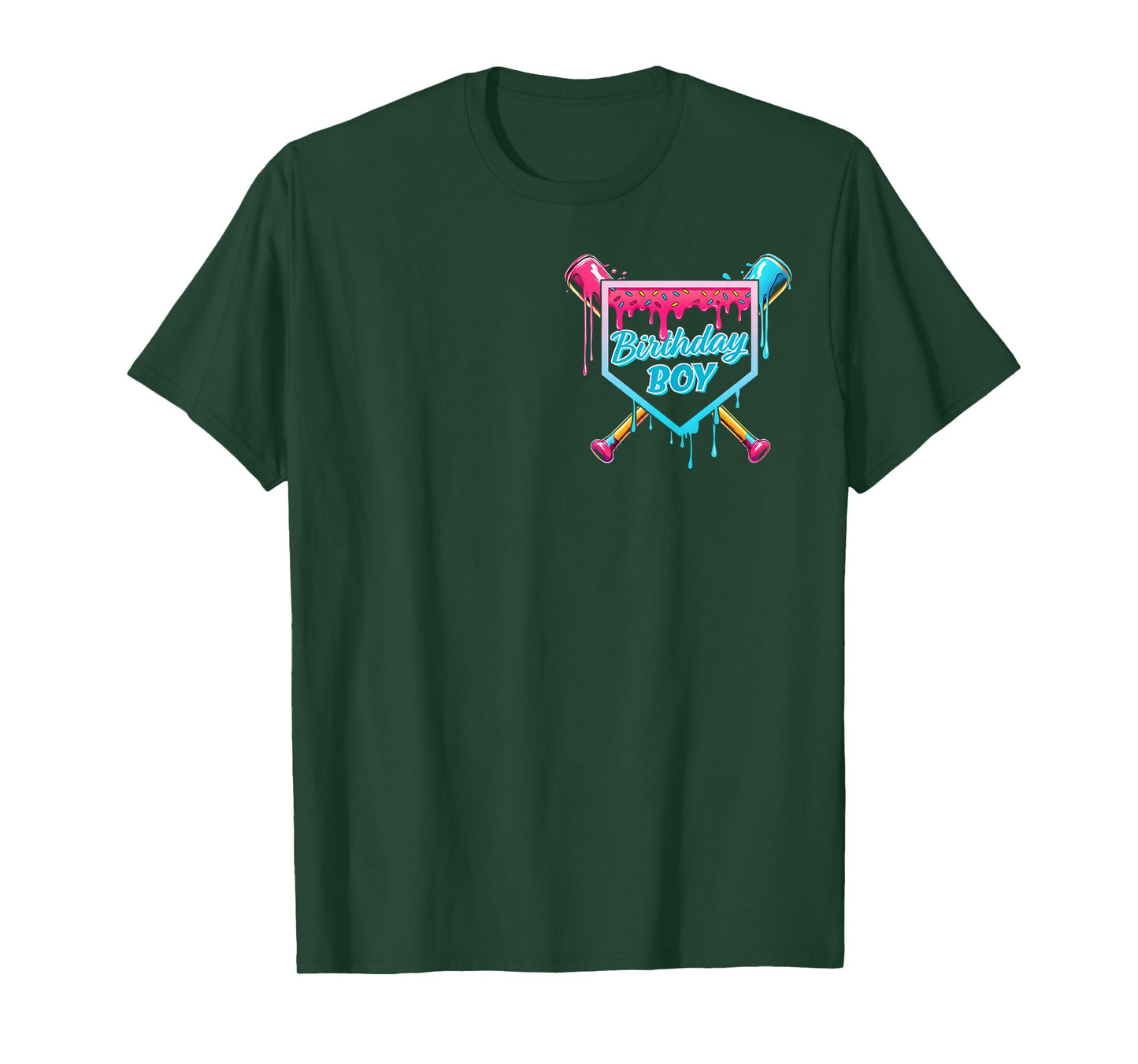 Baseball 6 Year Old Ice Cream Drip 6th Birthday Boy Number 6 T-Shirt
