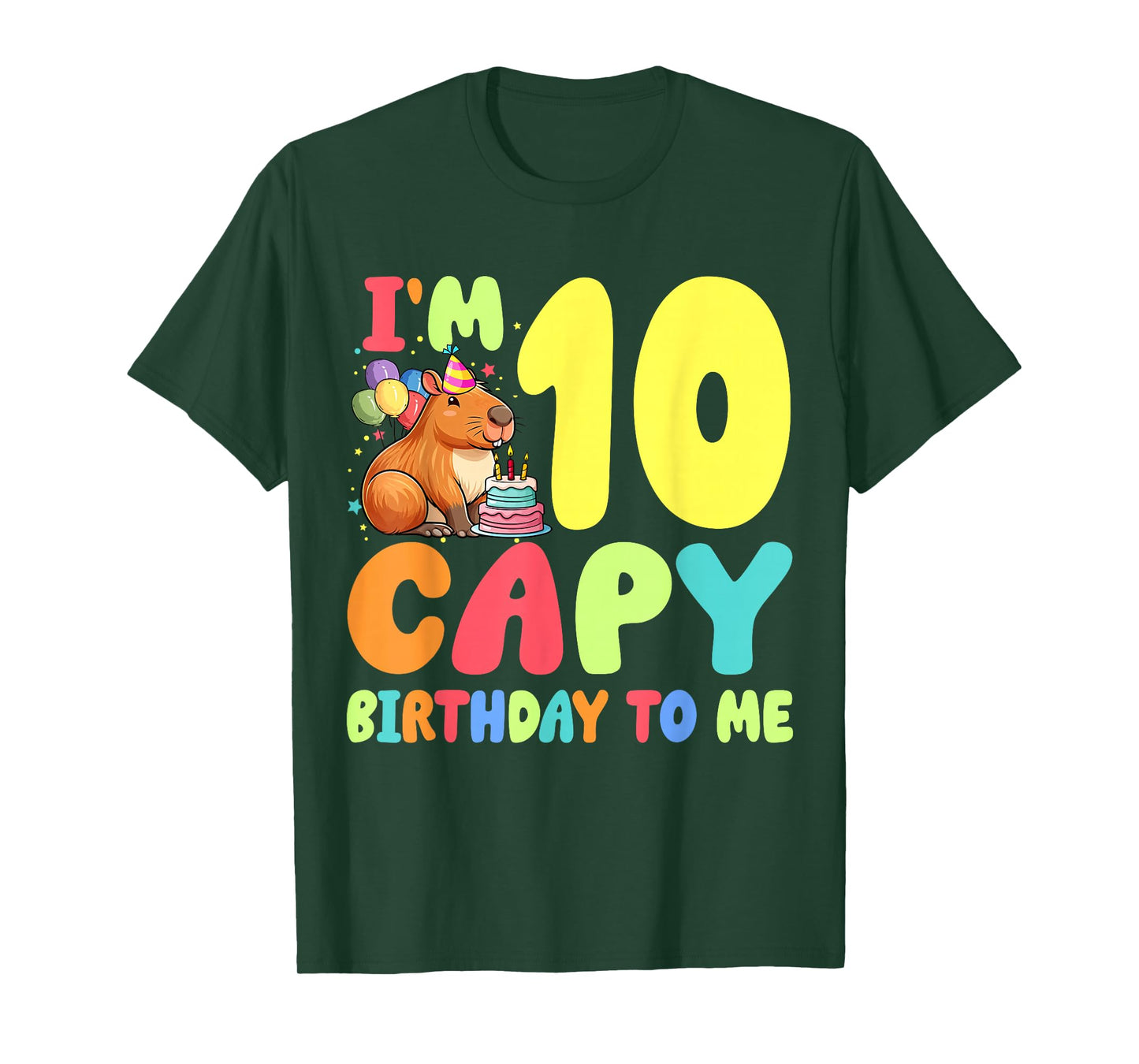 I'm 10 Year Old Capy Birthday To Me 10th Birthday Capybara T-Shirt