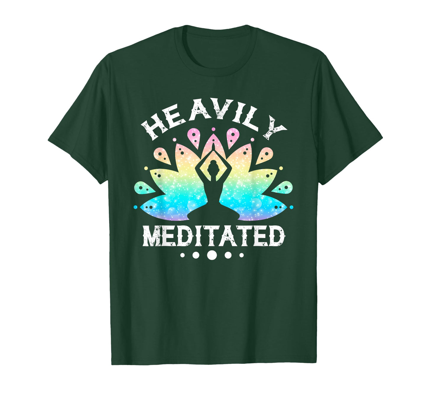 Heavily Meditated Men Women Funny Yoga Meditation T-Shirt