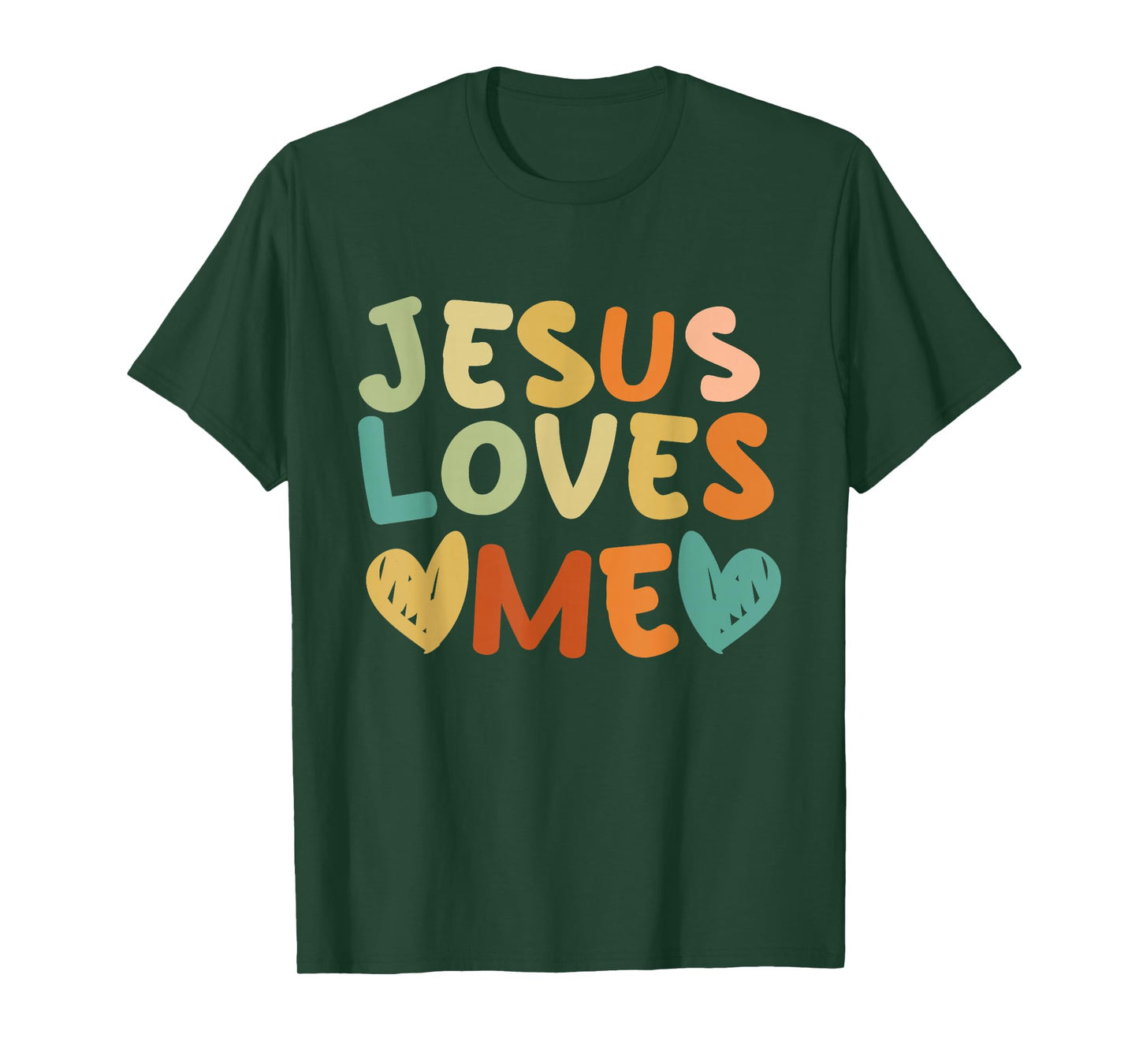 Groovy Jesus Loves Me Biblical Christian Church Retro T-Shirt