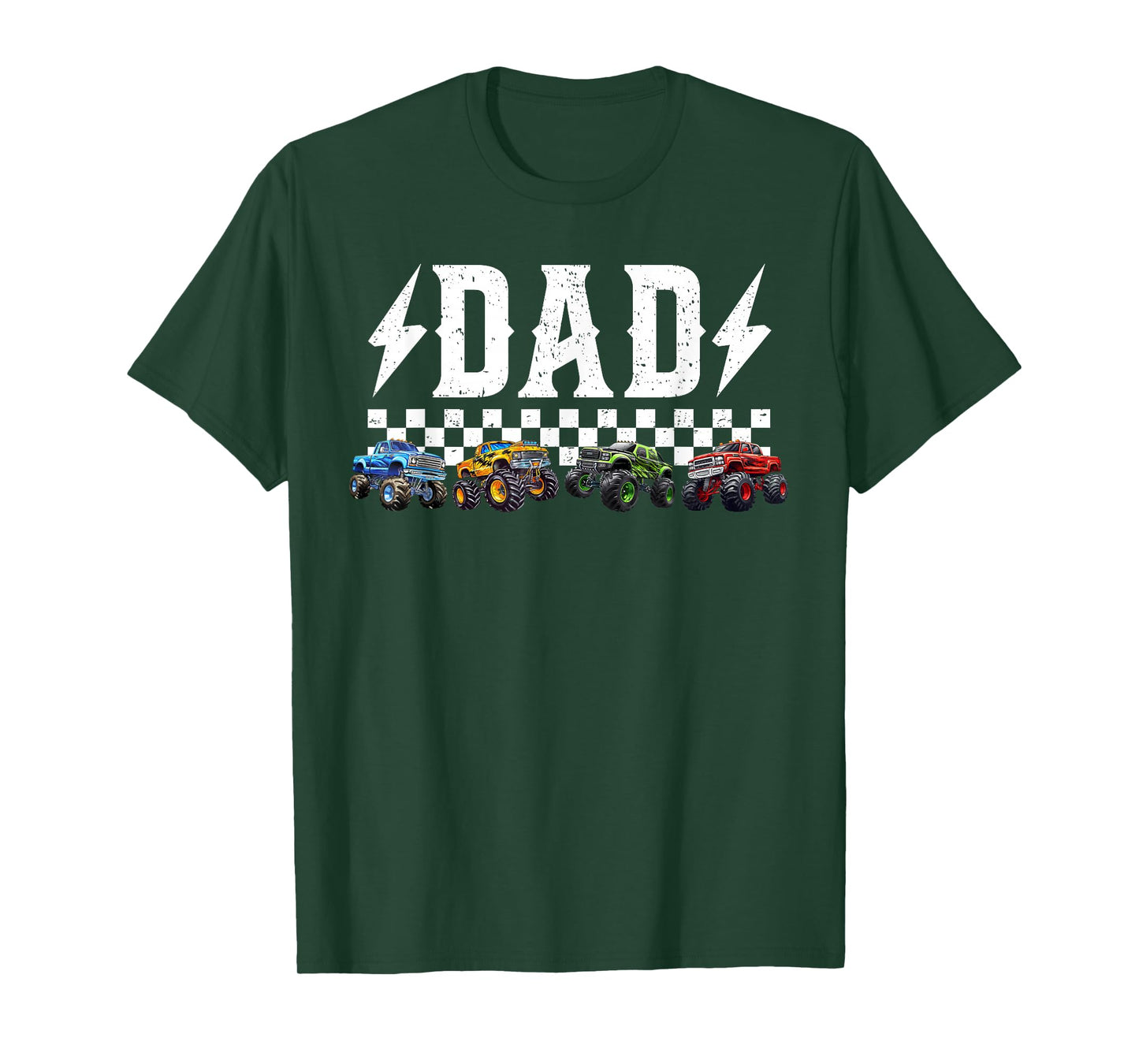 Dad Retro Monster Truck Family Crew Birthday Matching T-Shirt