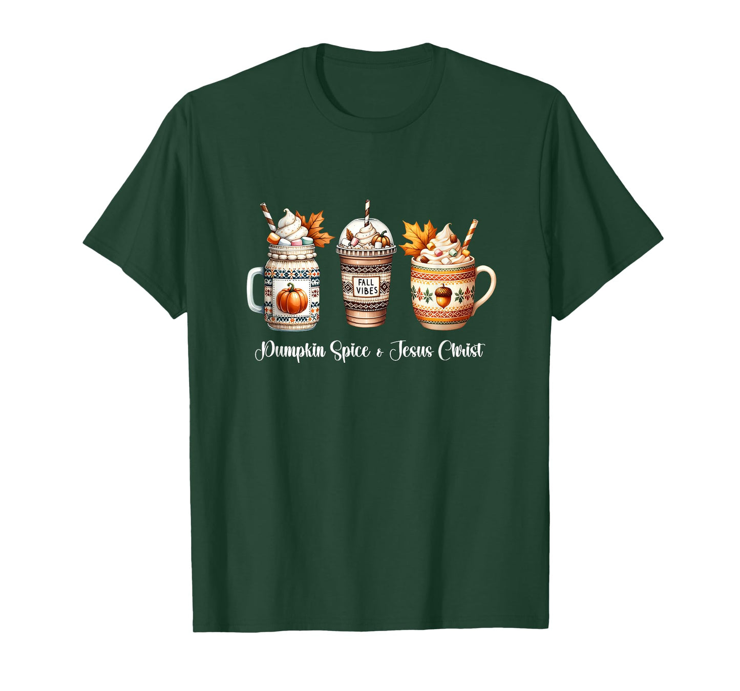 Pumpkin Spice and Jesus Christ Women Christan Fall Coffee T-Shirt