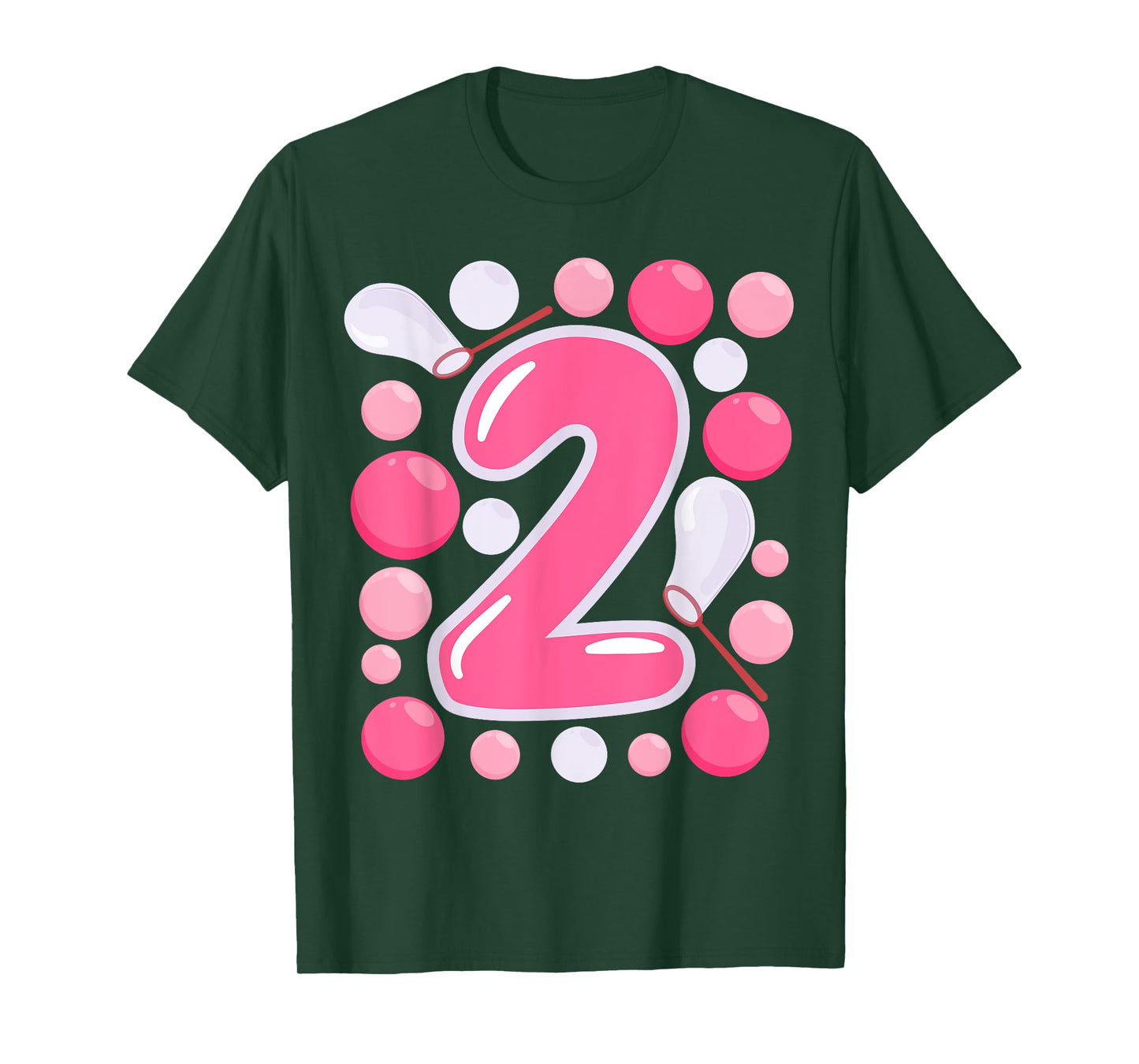 Two 2nd Bubble Birthday Themed Birthday Party Girl Kids T-Shirt