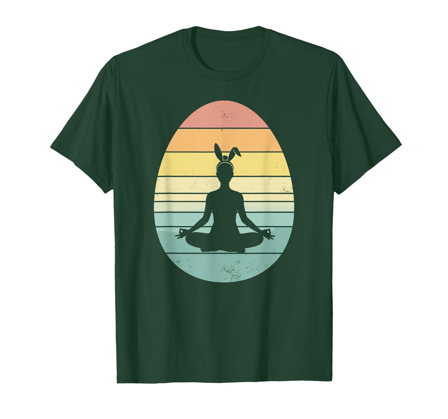 Retro Yoga Easter Egg Easter Day Mediation Womens Mens Kids T-Shirt