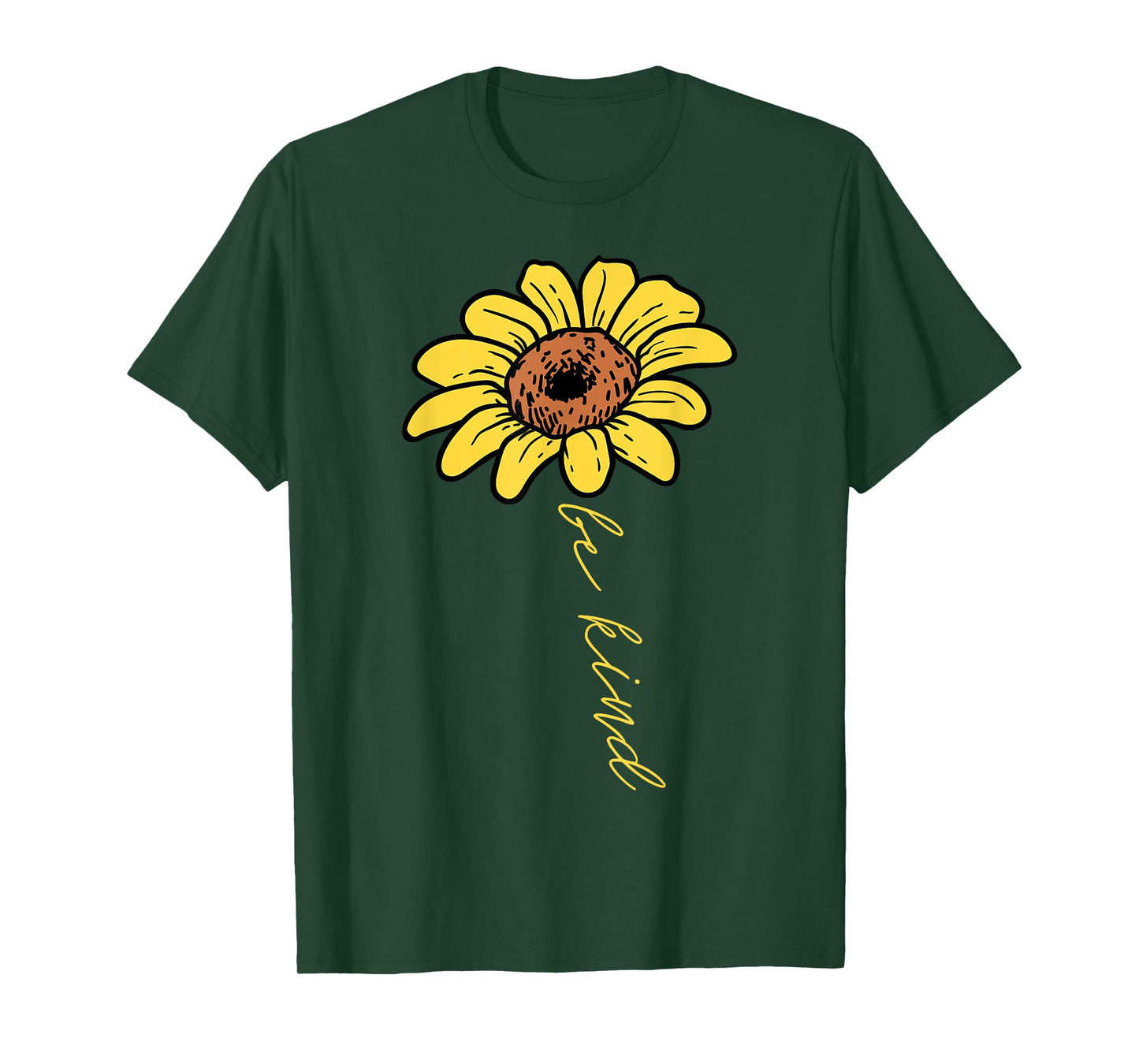 Sunflower Be Kind Retro Positivity Motivational Sayings Gift T-Shirt