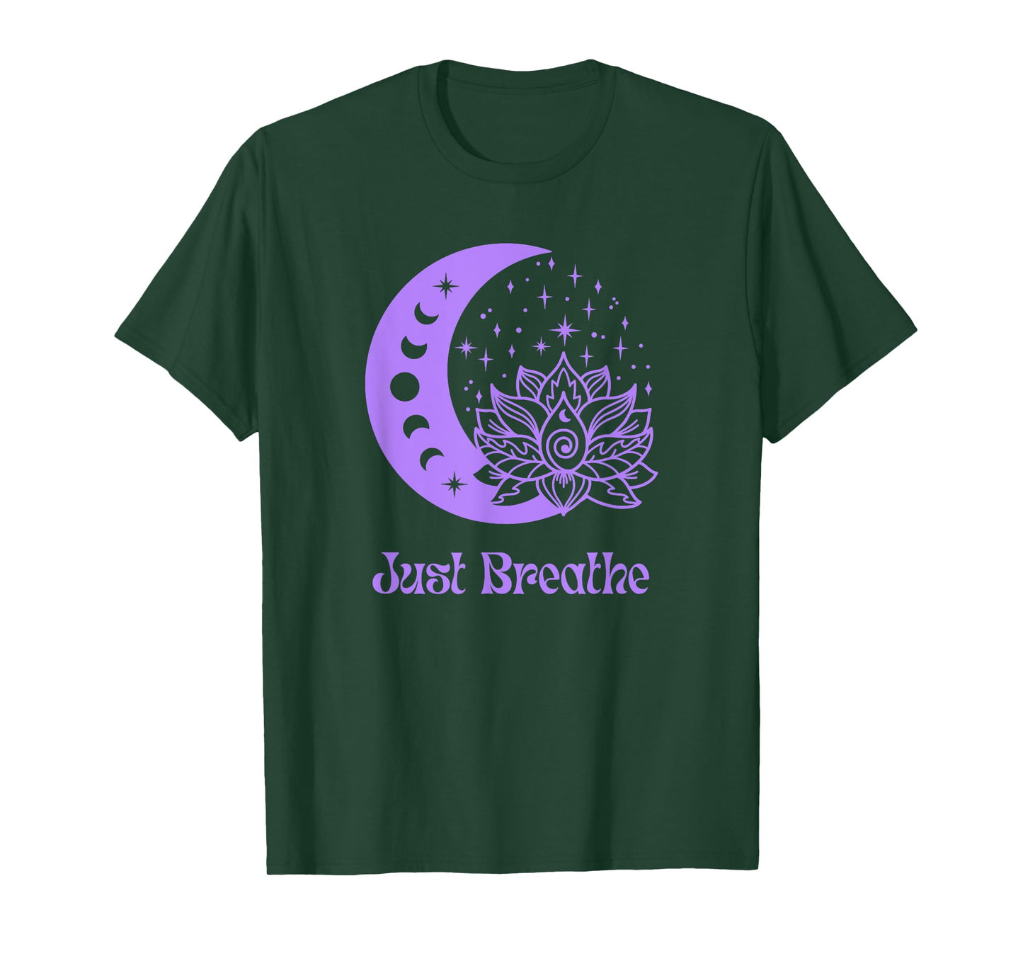 Yogi Purple Moon Phase Yoga Meditation Just Breathe Women's T-Shirt